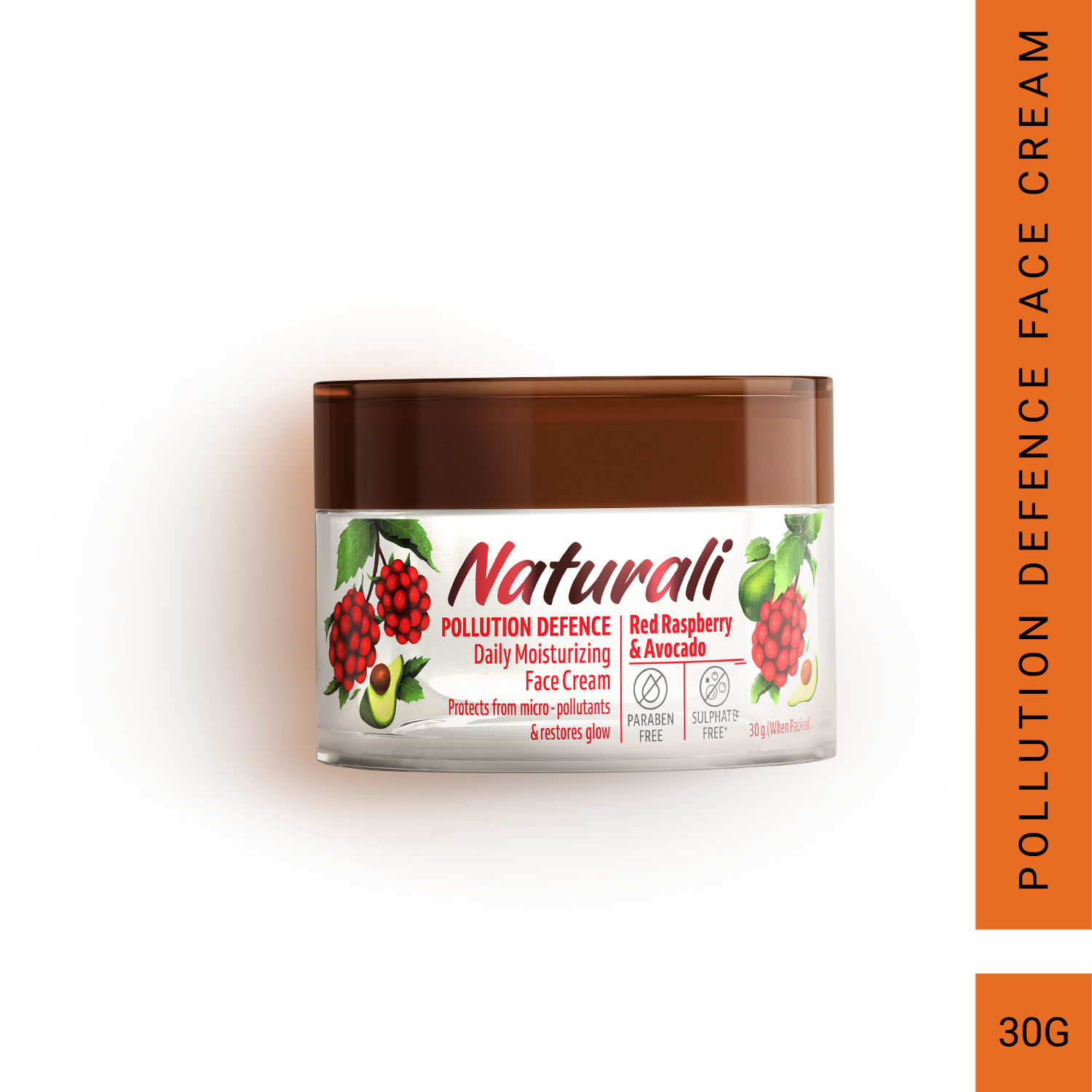 Buy Naturali Pollution Defence Daily Moisturizing Face Cream | With Red Raspberry & Avocado | Protects Skin From Pollution & Restores Natural Glow | 30 gm - Purplle