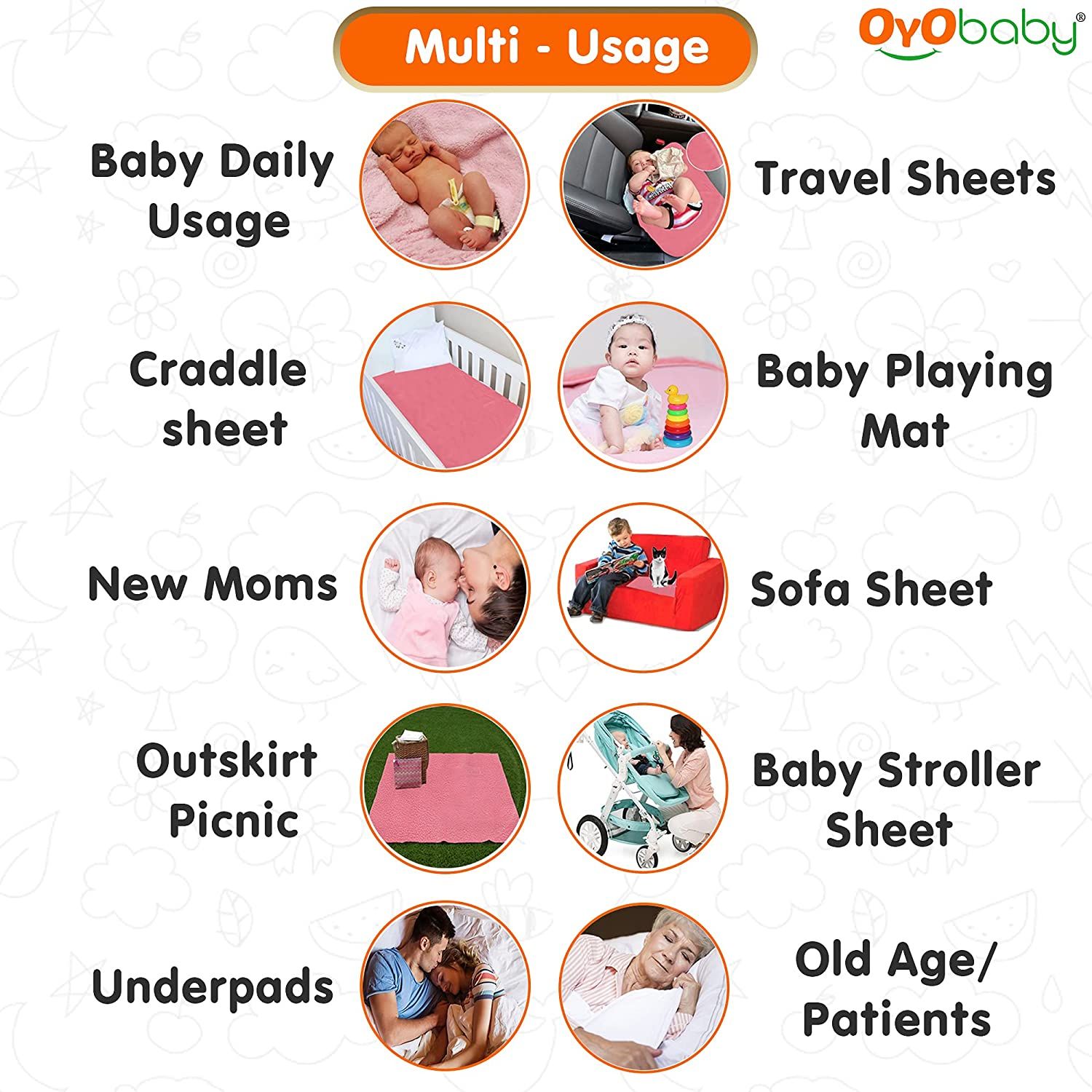 Baby rubber sheet on sale for double bed