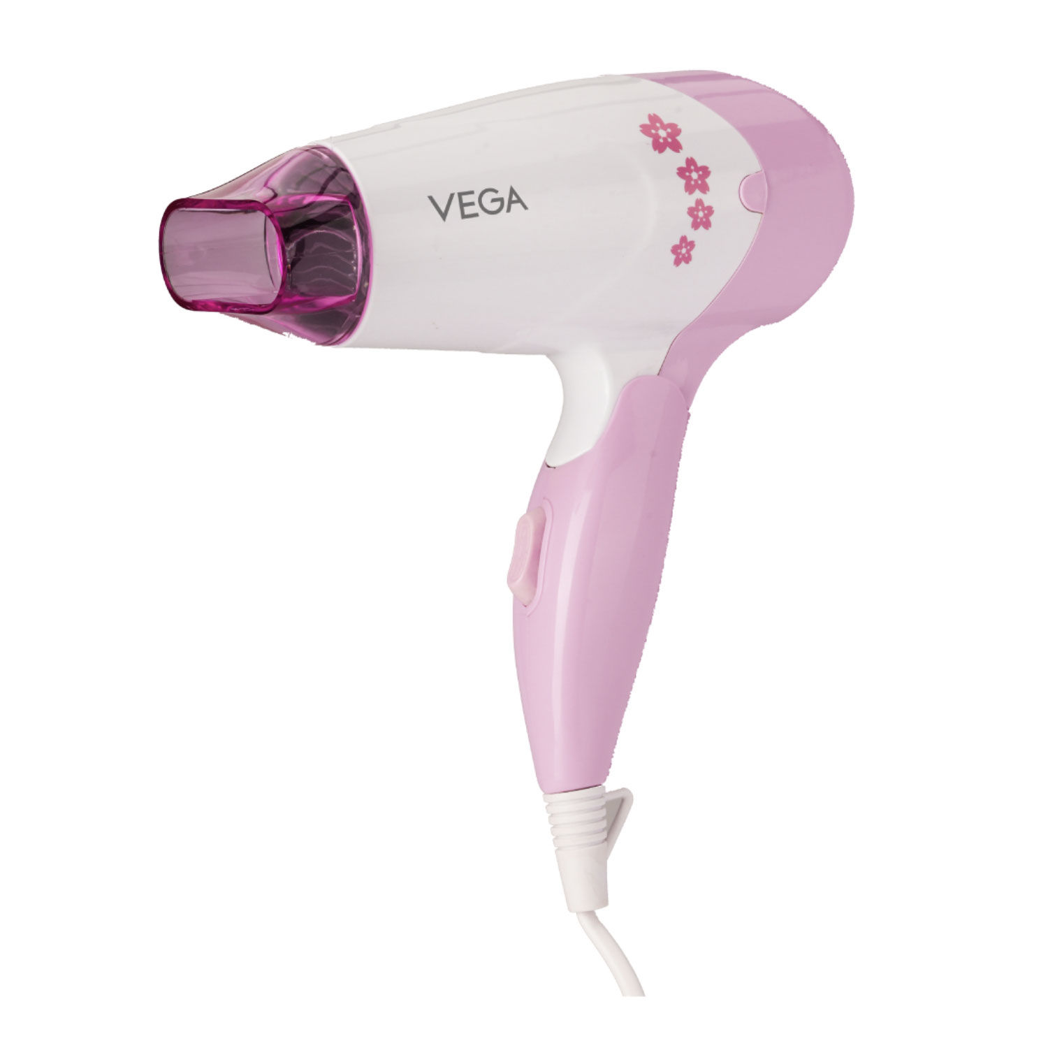 Buy VEGA Insta Glam Foldable 1000 Watts Hair Dryer With 2 Heat & Speed Settings, VHDH-20,White - Pink (Made In India) - Purplle