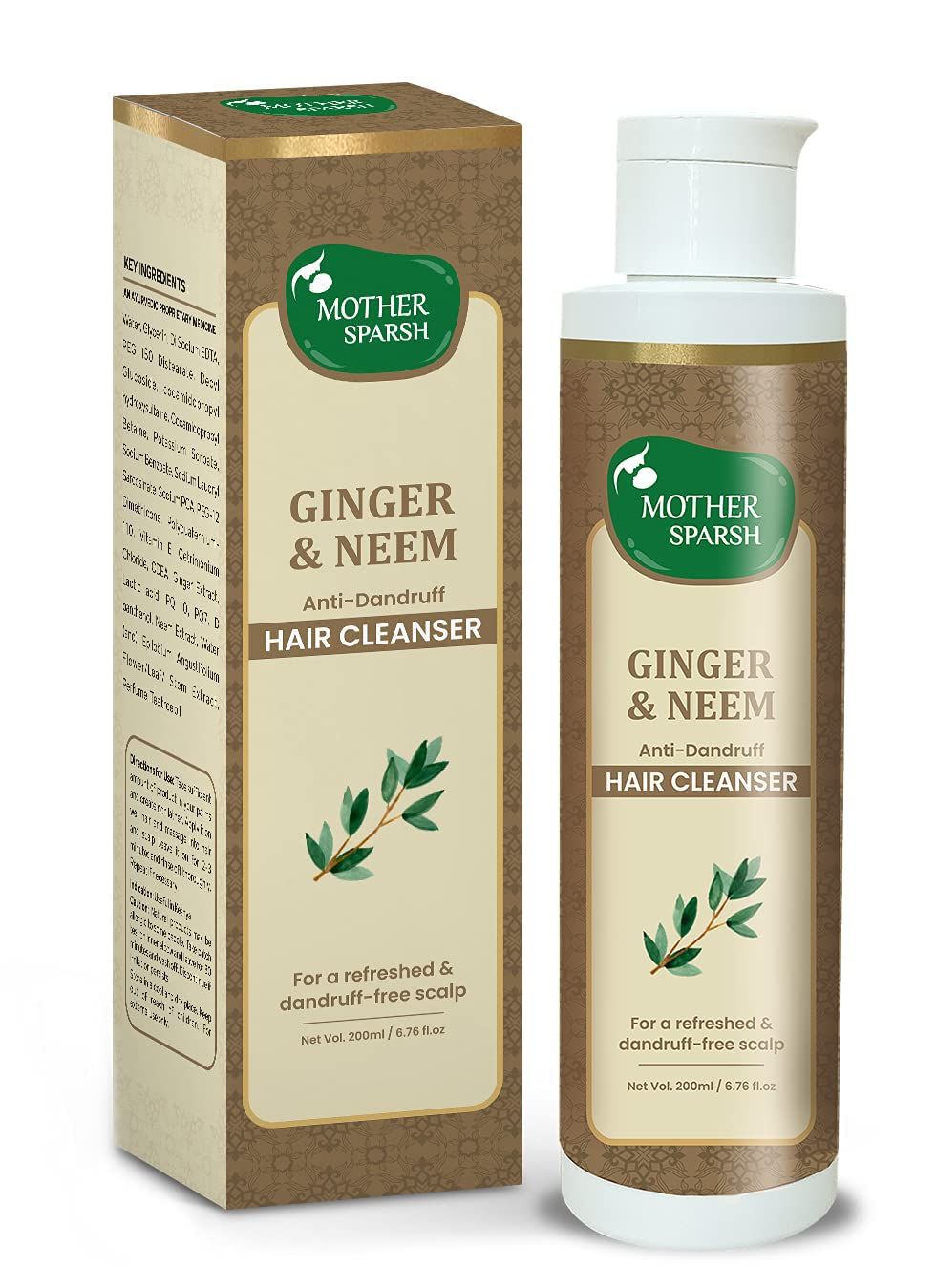 Buy Mother Sparsh Ginger & Neem Anti-Dandruff Hair Cleanser - Purplle