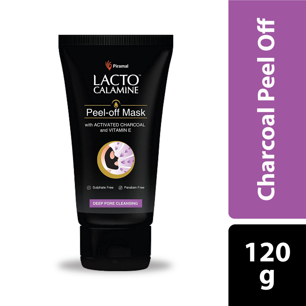 Buy Lacto Calamine Peel Off Mask with Activated Charcoal and Vitamin E deep pore cleansing – No Parabens No Sulphates (120 g) - Purplle
