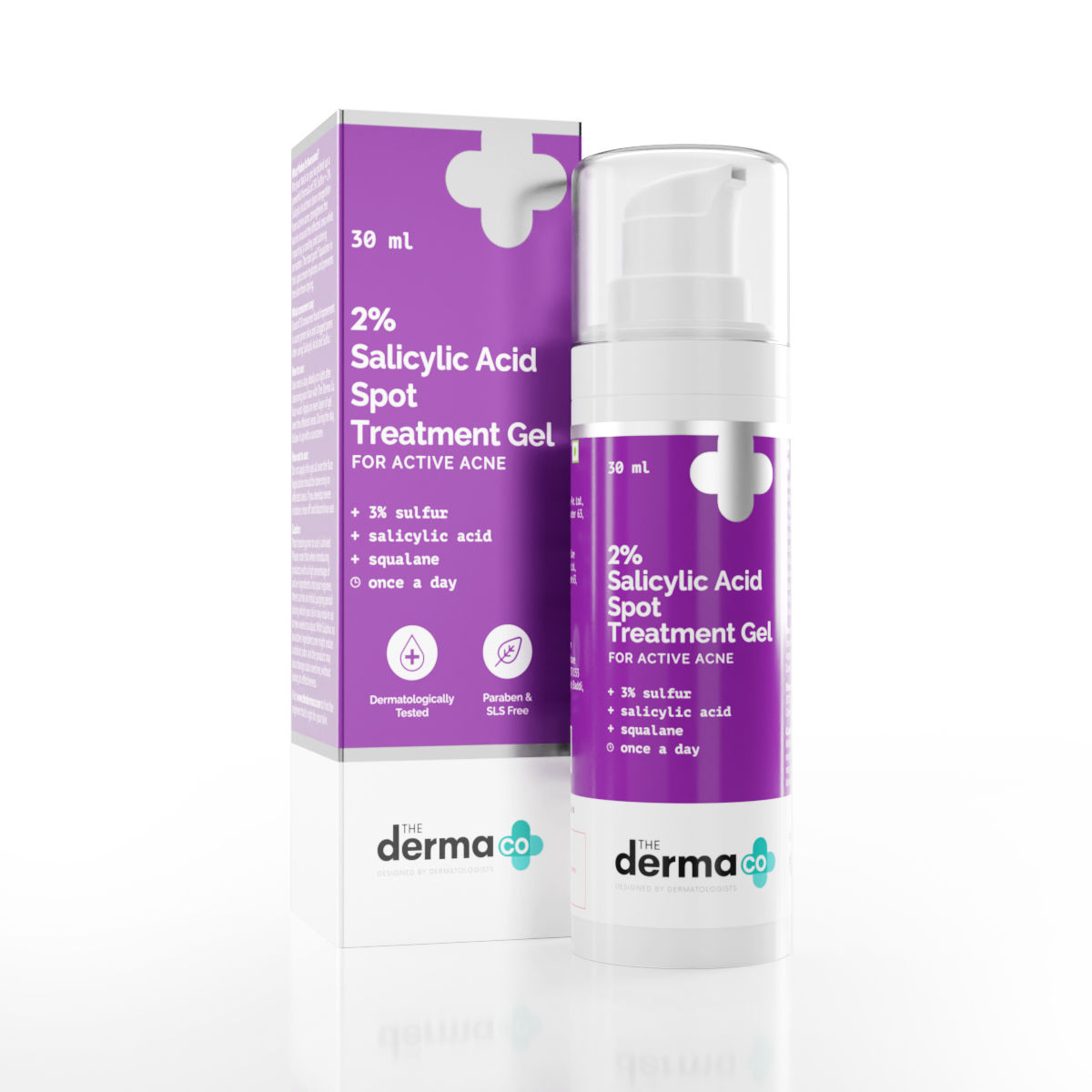 Buy The Derma co. 2% Salicylic Acid Spot Treatment Gel with 3% Sulfur for active Acne - 30 ml - Purplle