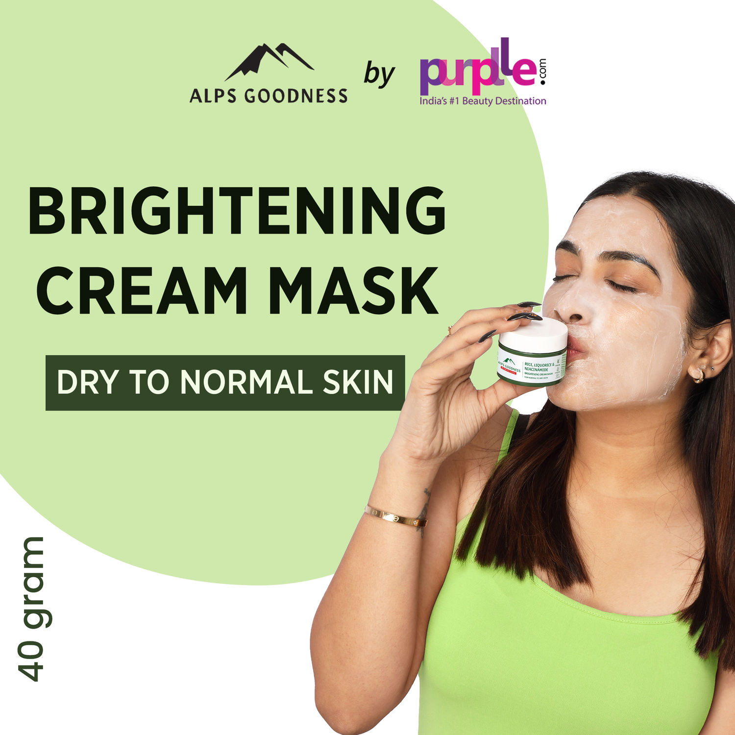 Buy Alps Goodness Rice, Liquorice & Niacinamide Brightening Cream Mask for Normal to Dry Skin (40 g)| Niacinamide Mask| Rice Mask| Liquorice mask| Rice Face Mask| Niacinamide Face Mask| Cream Face Mask - Purplle