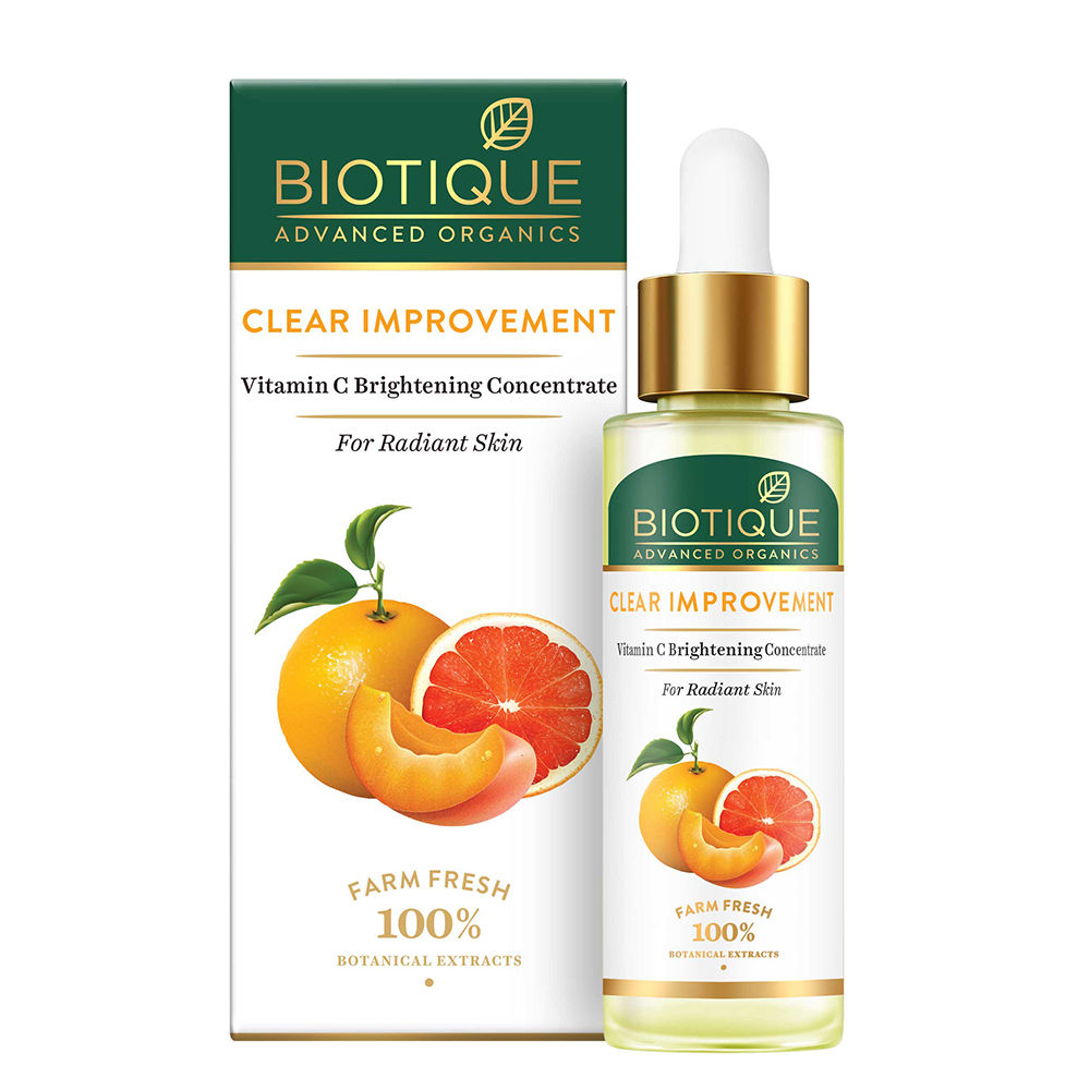 Buy Biotique Advanced Organics Clear Improvement Vitamin C Brightening Concentrate (30 ml) - Purplle