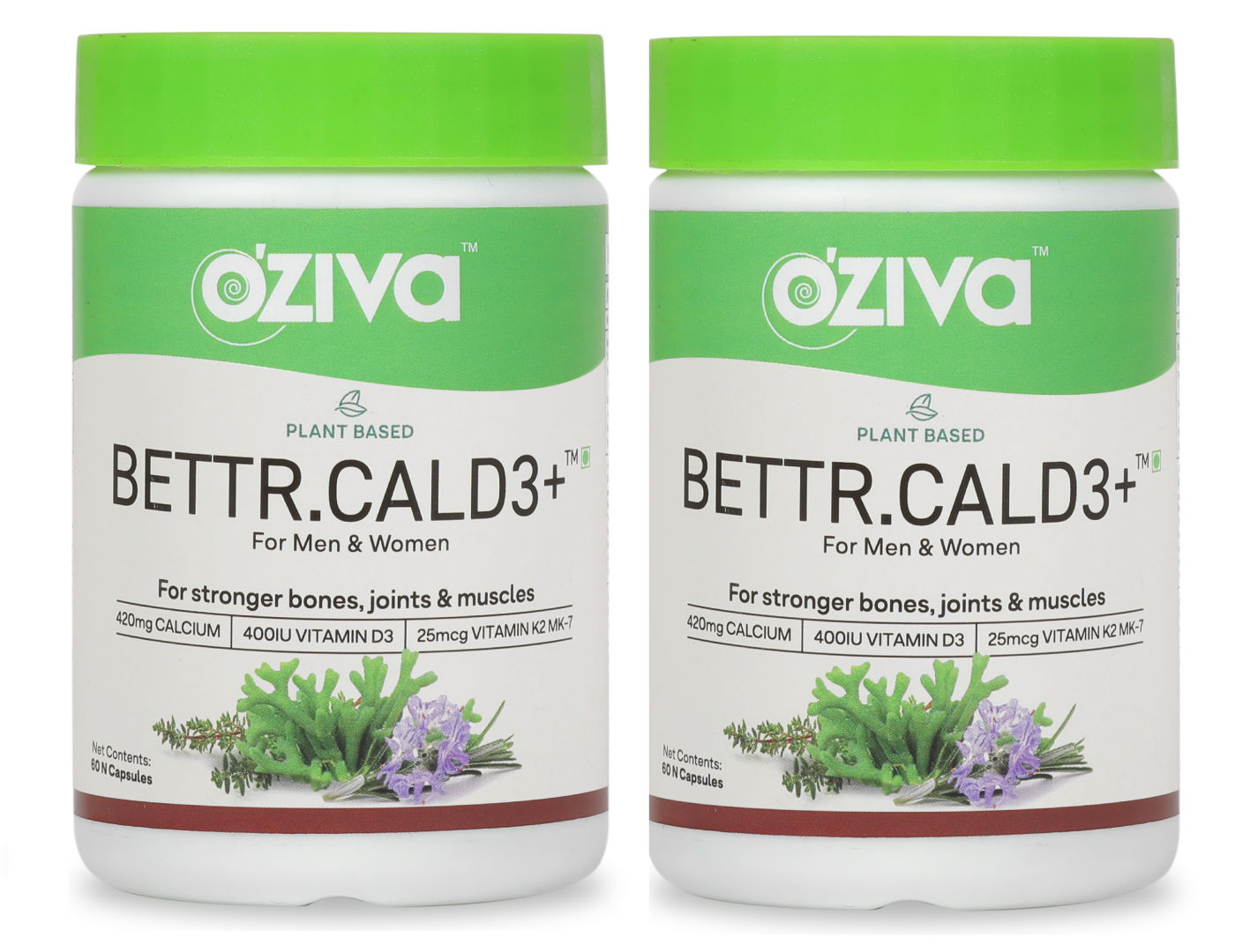 Buy OZiva Bettr.CalD3+ with Plant-Based Calcium, for Stronger Bones, Joints & Muscles (Pack of 2) - Purplle