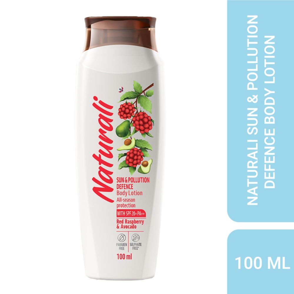 Buy Naturali Sun & Pollution Defence Body Lotion | With Red Raspberry & Avocado | All Season Protection | 100 ml - Purplle