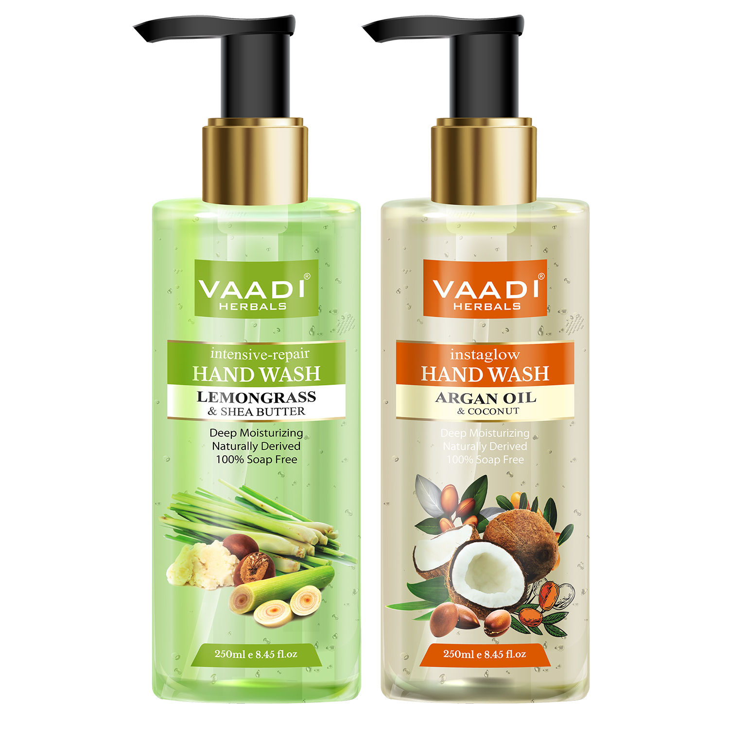 Buy Vaadi Herbals Deep Moisturising - Pack of 2 Luxurious Handwash - Lemongrass & Argan Oil (250 ml x 2) - Purplle