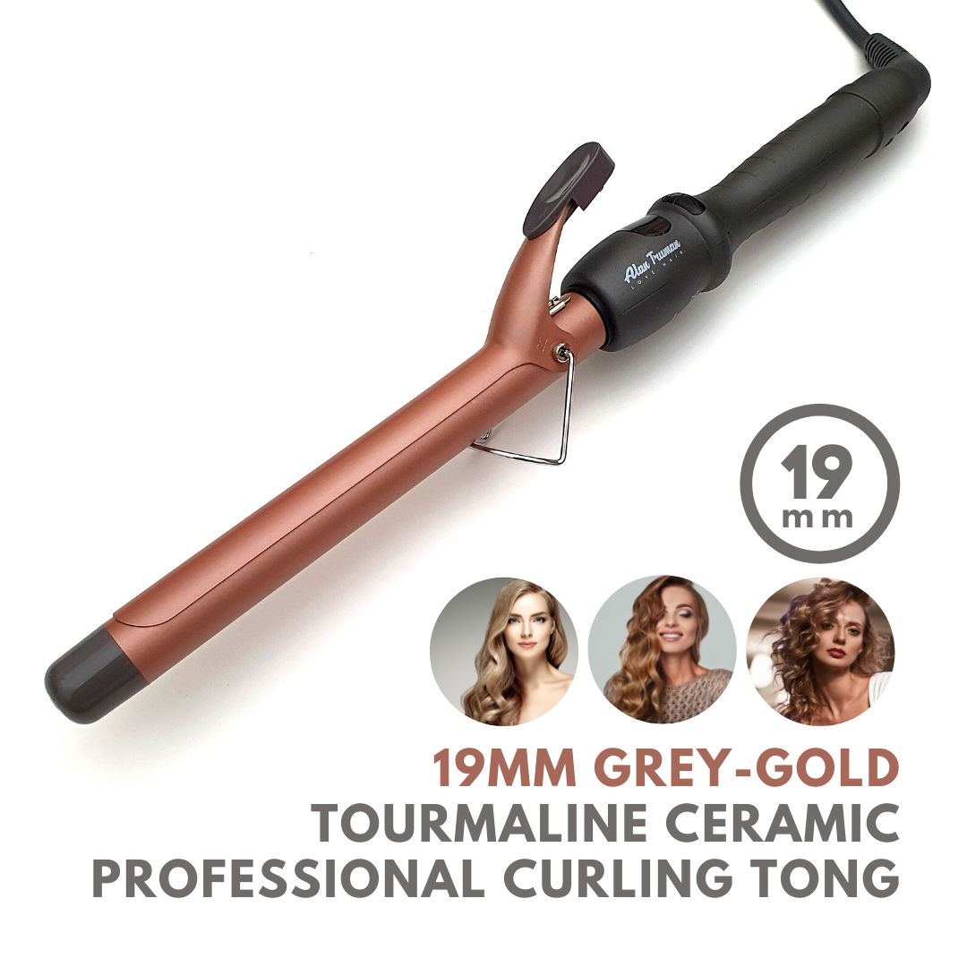Buy Alan Truman Ceramic Tourmaline Curler - 19mm | Tight Salon Like Curls| Minimum Heat Exposure| Ceramic Coated Barrel Ensures Damage Free Curls|Real Professional Temperature Range| Frizz Free, Smooth And Glossy Curls| Extra Long Curling Rod - Purplle