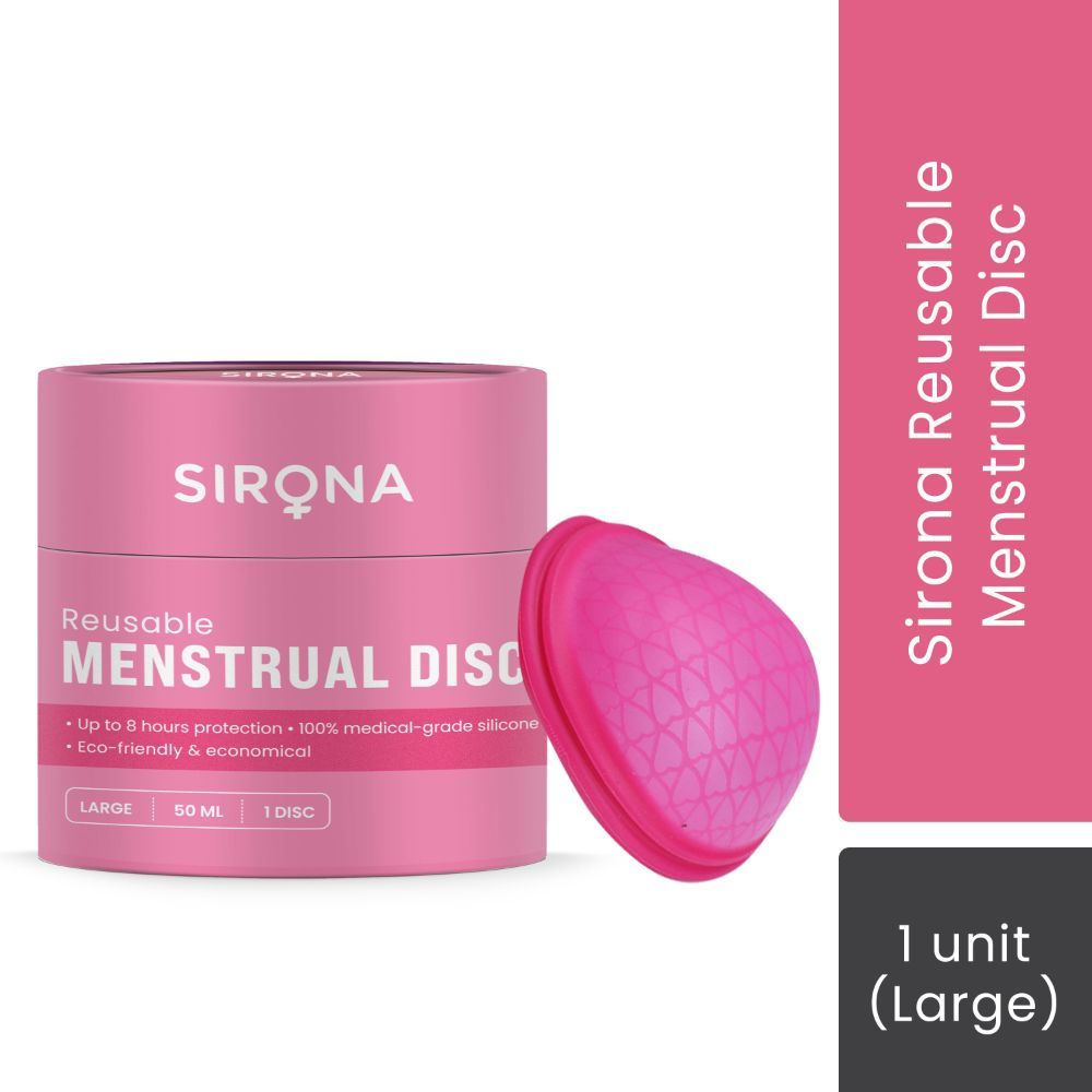 Buy Sirona Reusable Menstrual Cup Disc for Women – Large (1 Unit)| Period Disc with 100% Medical Grade Silicone | Up to 8 hour Protection | Non Toxic & Phthalate Free - Purplle