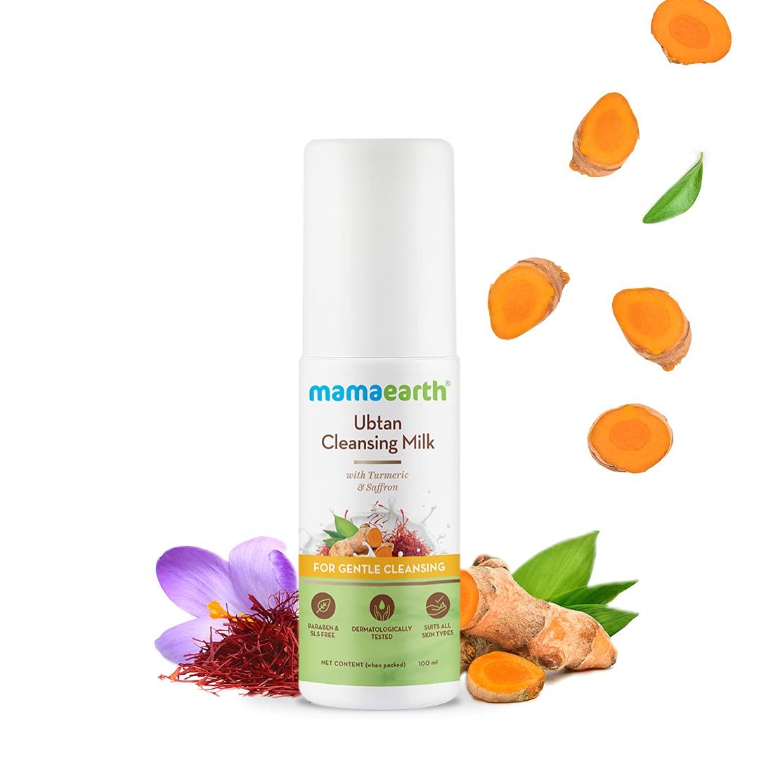 Buy Mamaearth Ubtan Cleansing Milk for face, with Turmeric & Saffron for Gentle Cleansing – 100ml - Purplle