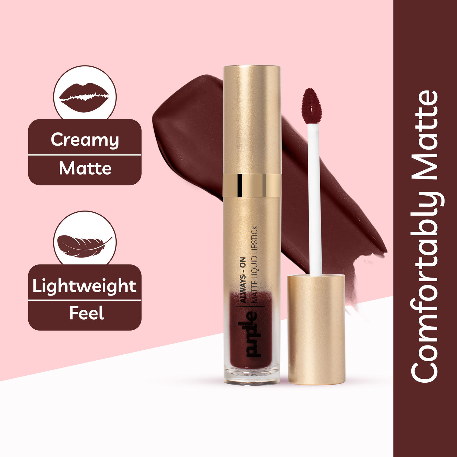 Buy Purplle Always - On Matte Liquid Lipstick - Scandalous Sip 18 (6.5ml) - Purplle