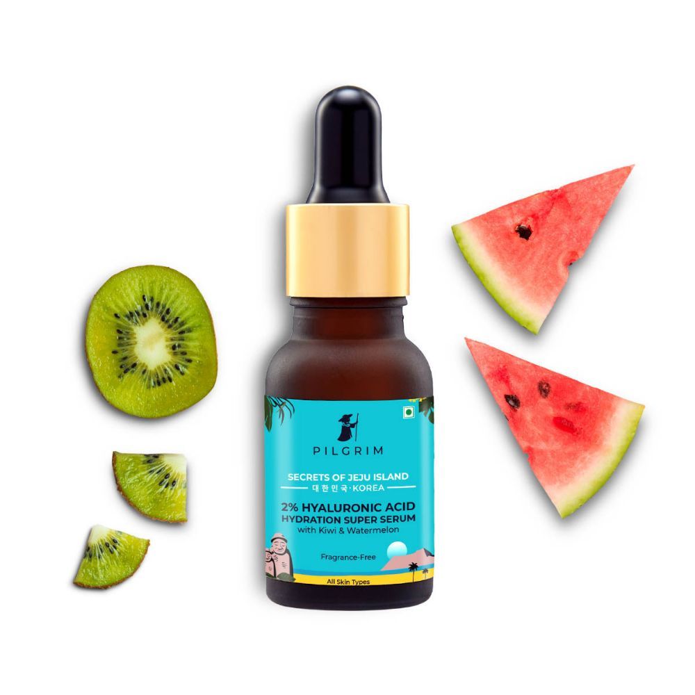 Buy Pilgrim 2% Hyaluronic Acid Hydration Super Serum with Kiwi & Watermelon extracts, 5ml - Purplle