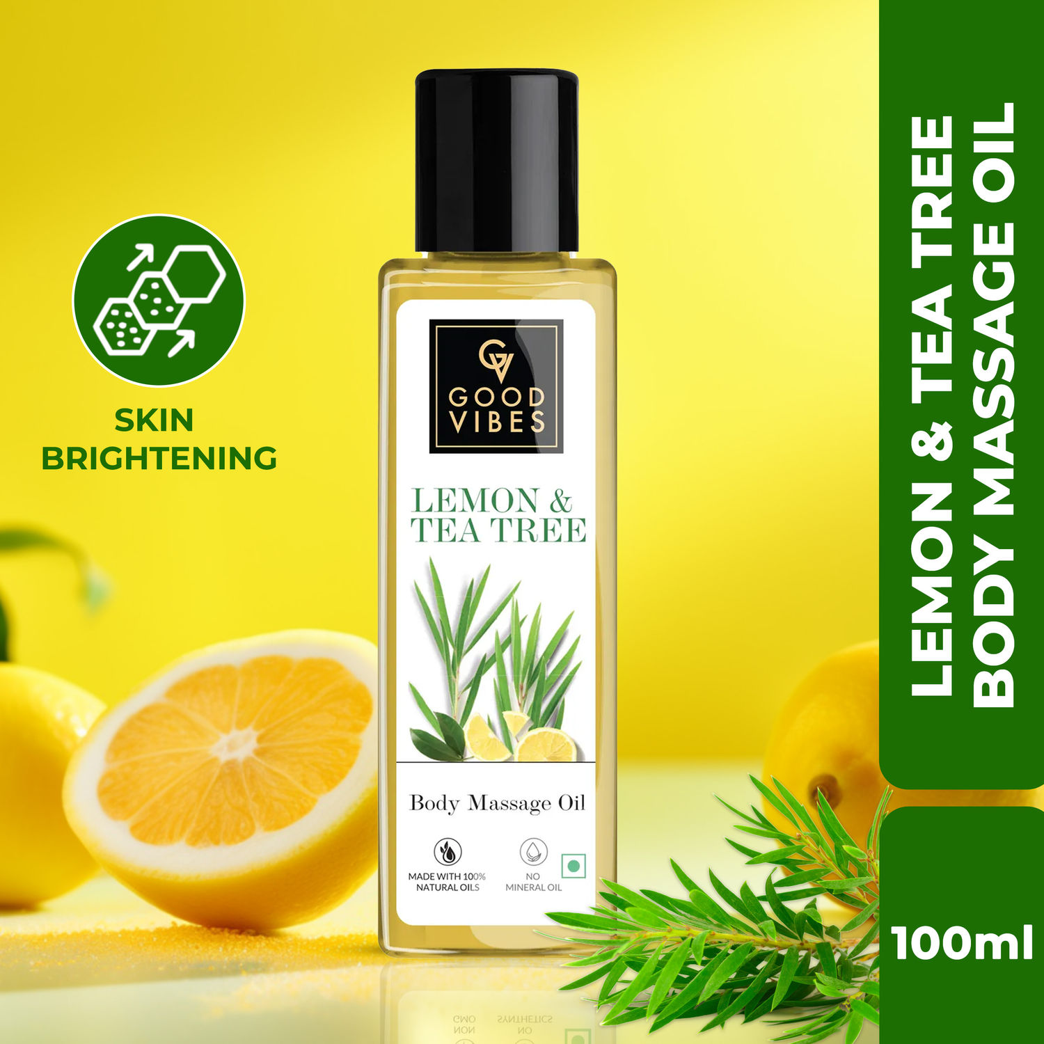 Buy Good Vibes Lemon & Tea Tree Body Massage Oil (100 ml) - Purplle