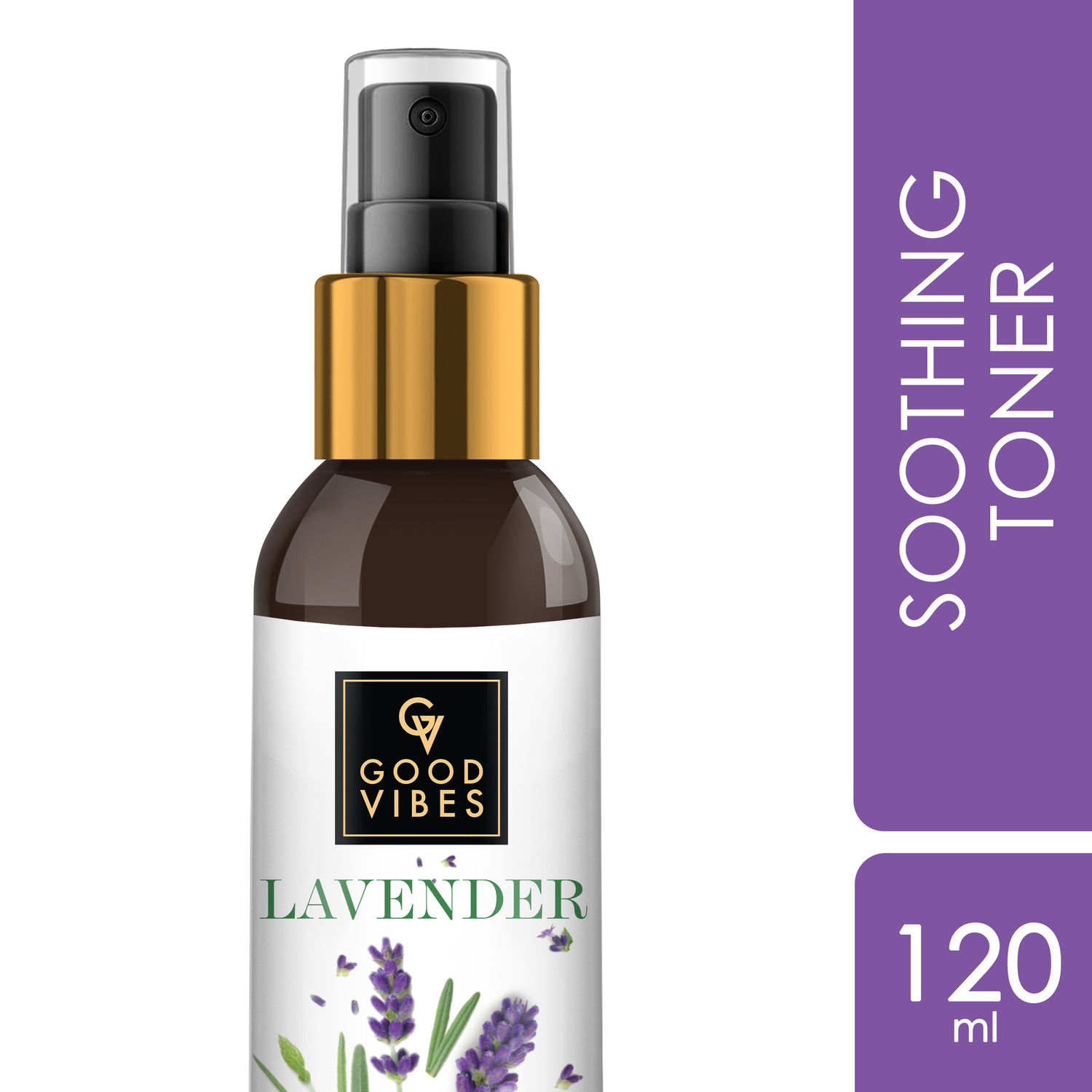 Buy Good Vibes Lavender Soothing Toner | Deep Cleansing, Lightening | No Parabens, No Alcohol, No Sulphates, No Mineral Oil, No Animal Testing (120 ml) - Purplle