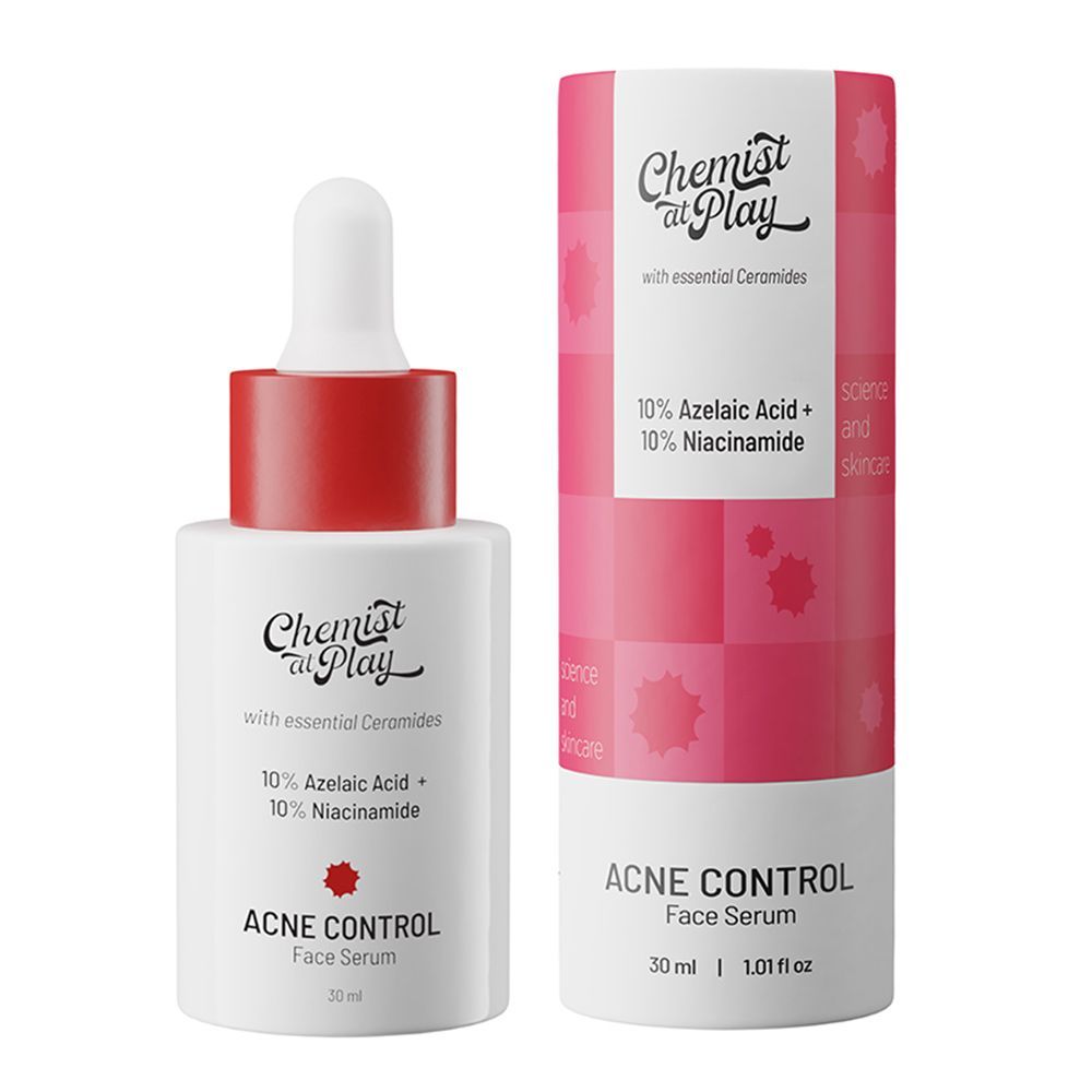 Buy Chemist at Play Acne Control Face Serum with 10% Azelaic Acid, 10% Niacinamide & Ceramides Men & Women (30 ml) - Purplle