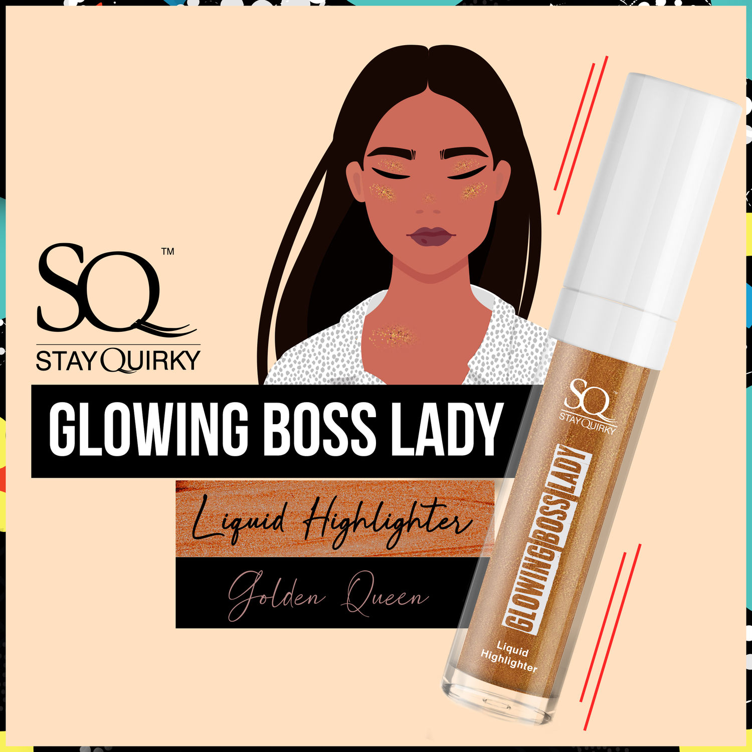 Buy SQ Glowing Boss lady Liquid Highlighter - Golden Queen 21 (9 ml) - Purplle