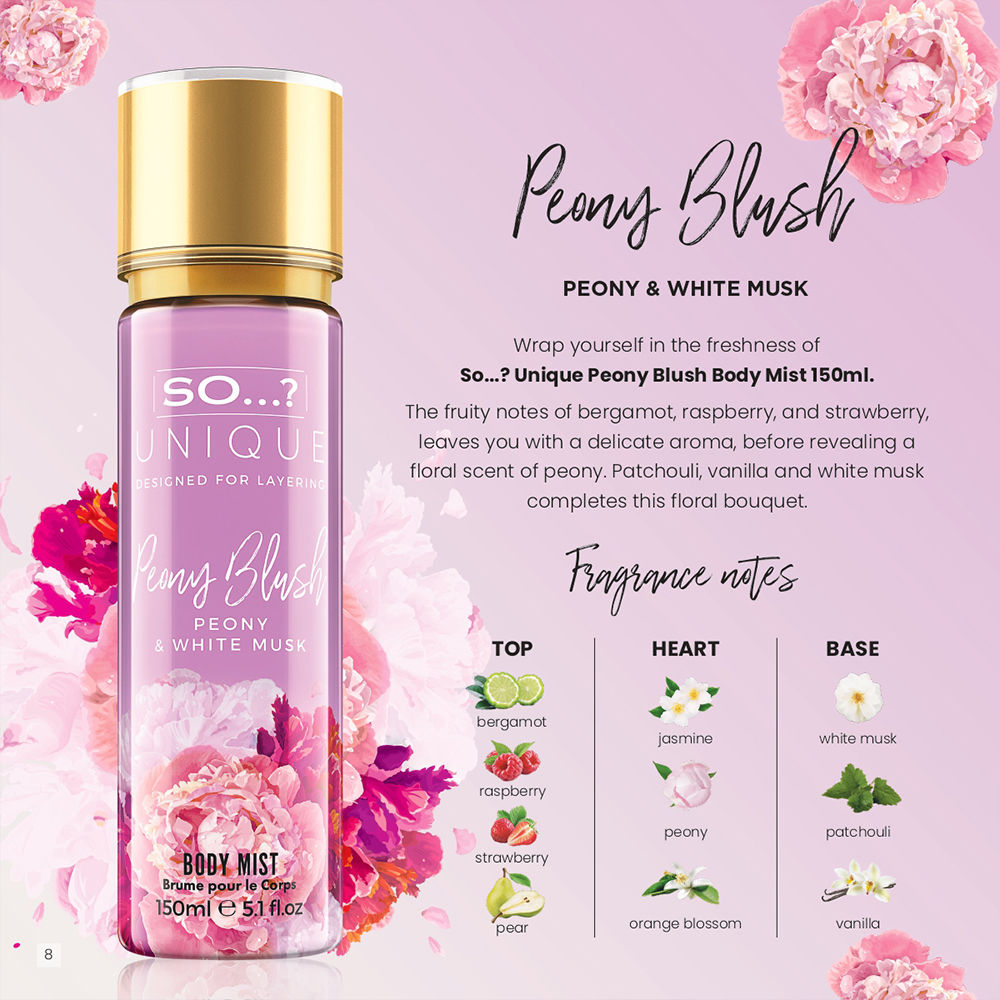 White Blossom So Unique Body Spray So…? Unique Peony Blush Body