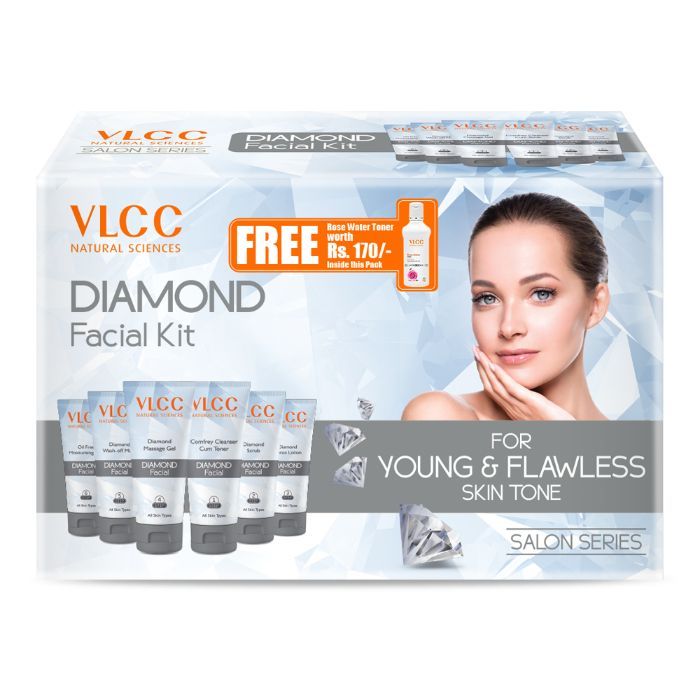 Buy VLCC Diamond Facial Kit + FREE Rose Water Toner Worth (300 g + 100 ml) - Purplle