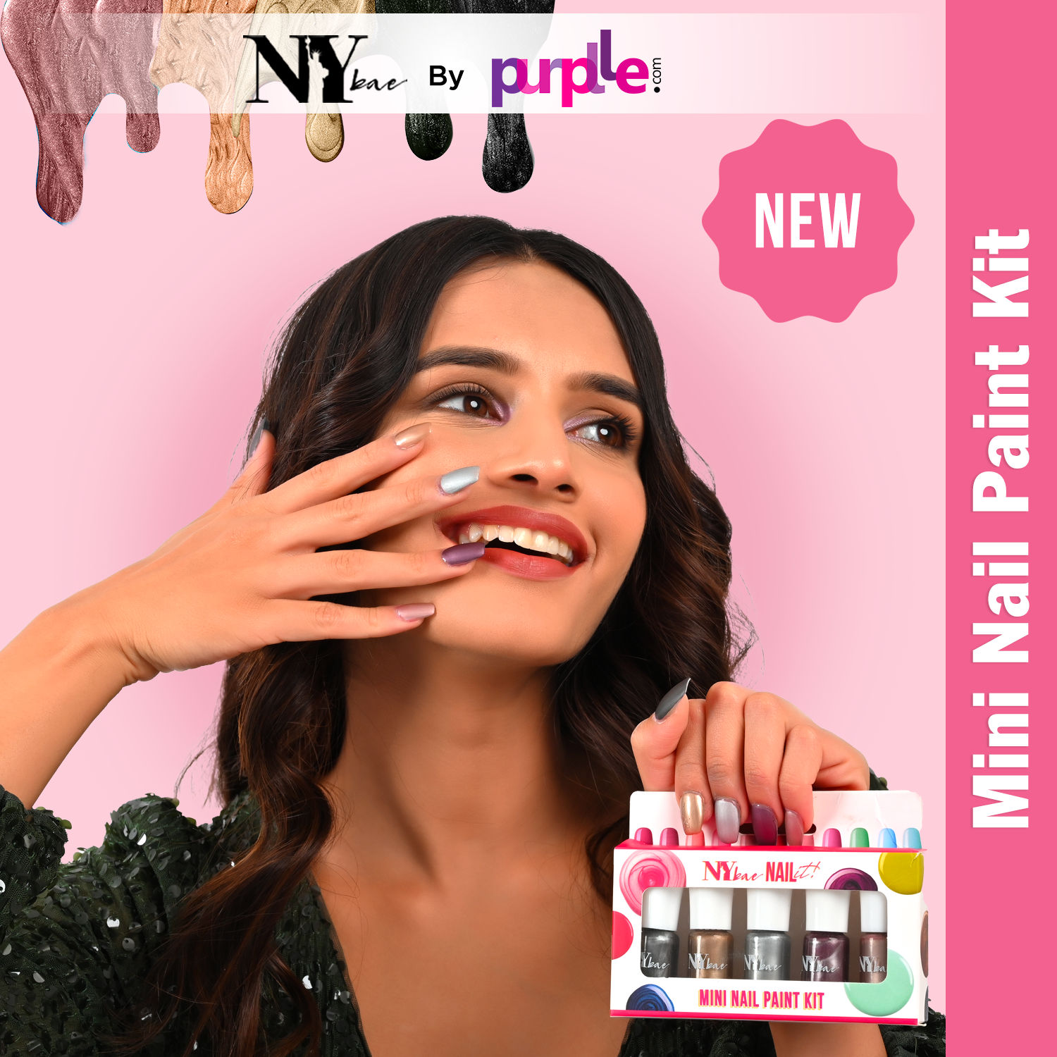 Buy NY Bae Nail It Mini Nail Paint Kit - Shine On 08 (5 x 3 ml) | Highly Pigmented | Matte & Glossy | Chip-Free | Travel-Friendly Nail Polish Set - Purplle