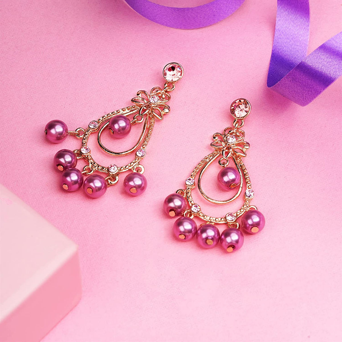 Purple pearl new arrivals earrings
