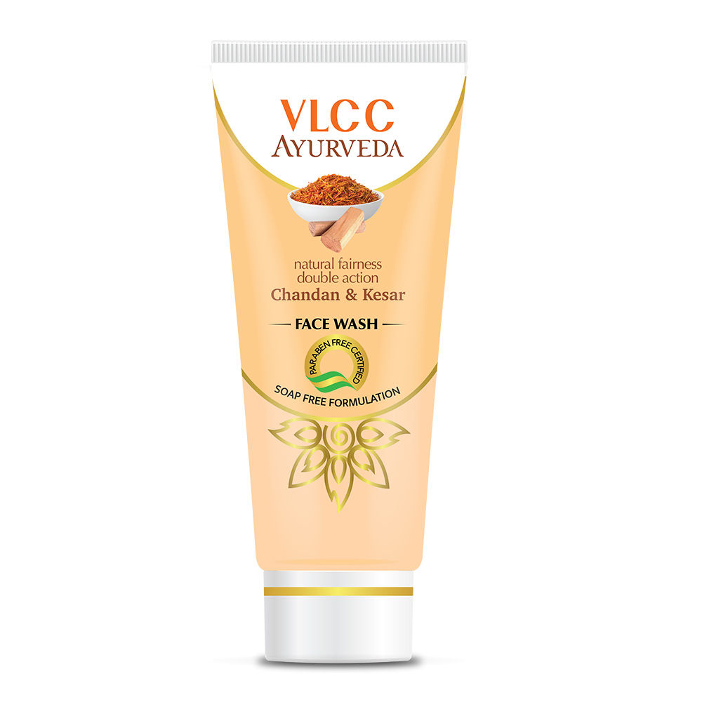 Buy VLCC Natural Fairness Double Action Chandan & Kesar Facewash (100 ml) - Purplle