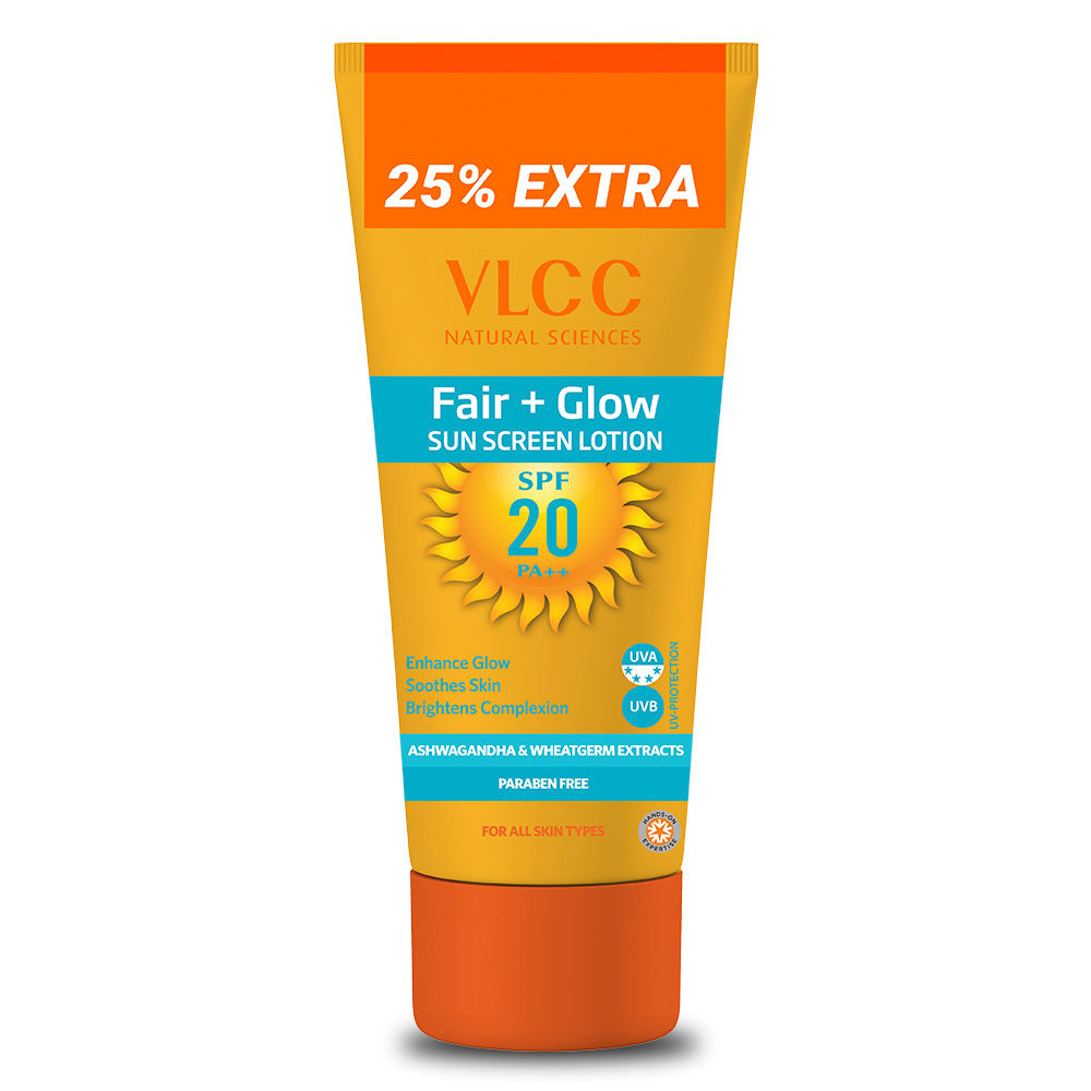 Buy VLCC Fair+Glow Sun Screen Lotion SPF20 (125 ml) - Purplle