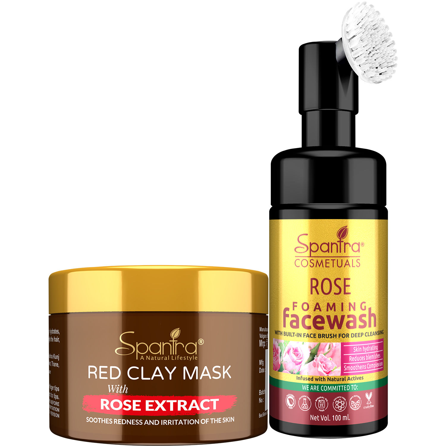 Buy Spantra Rose Extract Clay Mask 125 gm, & Face Wash, 100ml(Pack of 2) - Purplle