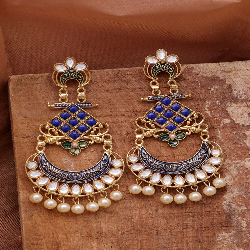 Blue heavy earrings top