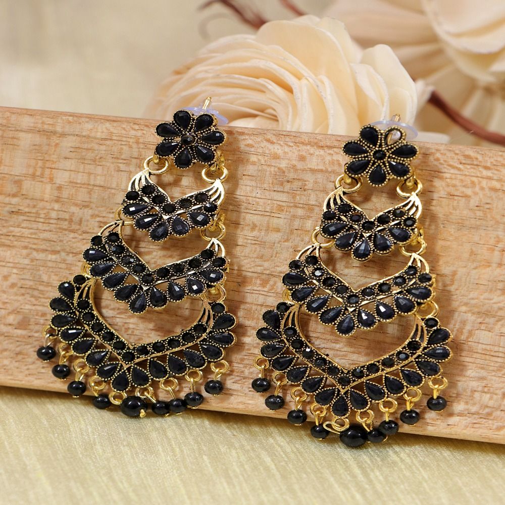 Large Wooden Earrings African Fashion Round Black Woman Jewellery Ethnic  Afro | eBay