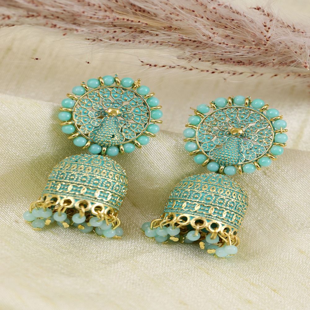 Peacock green earrings shop
