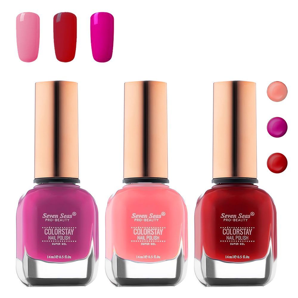 Buy Seven Seas Color Stay Nail Paint Combo (Pack Of 3) - Purplle