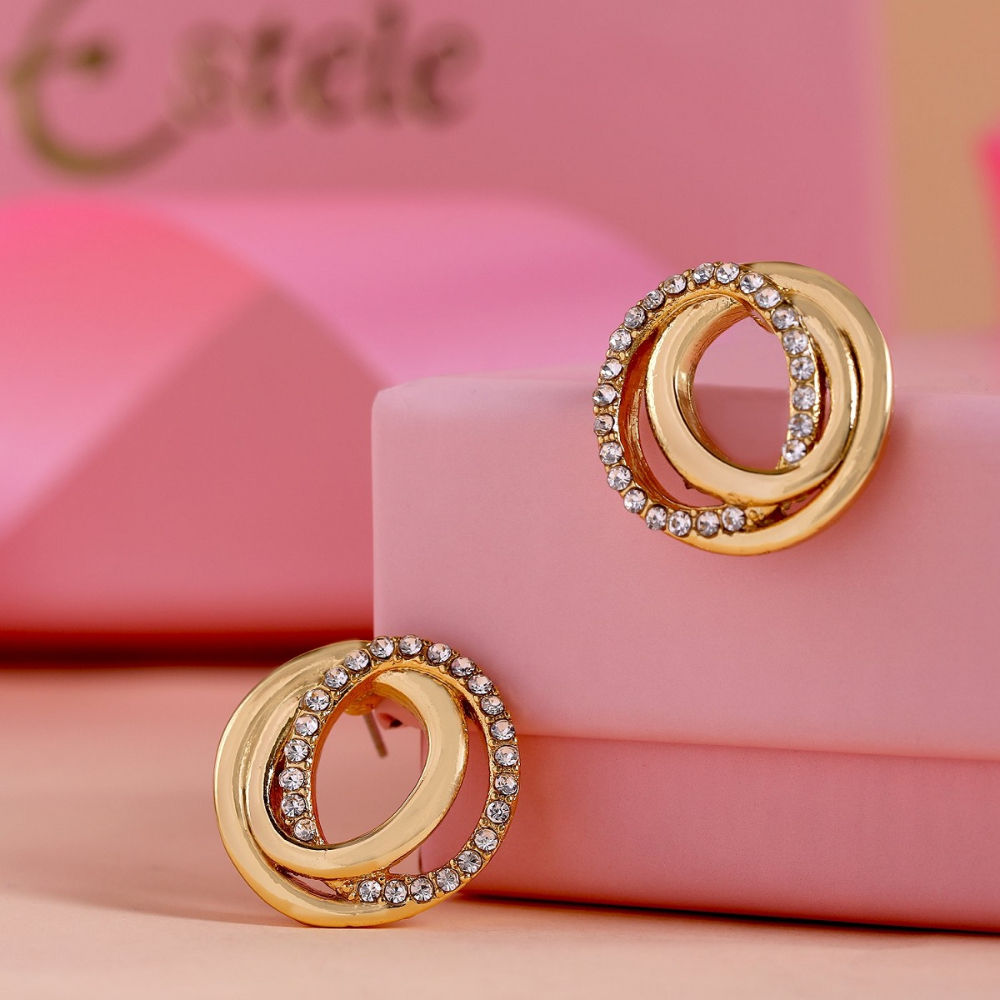 Ring type new arrivals stud in gold