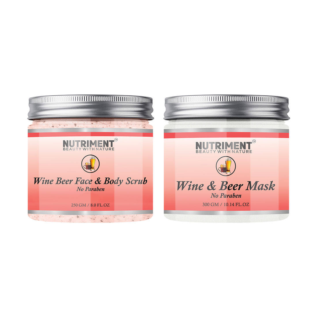 Buy Nutriment Wine Beer Scrub 250gm and Wine Beer Mask 300gm Each (Pack of 2) - Purplle