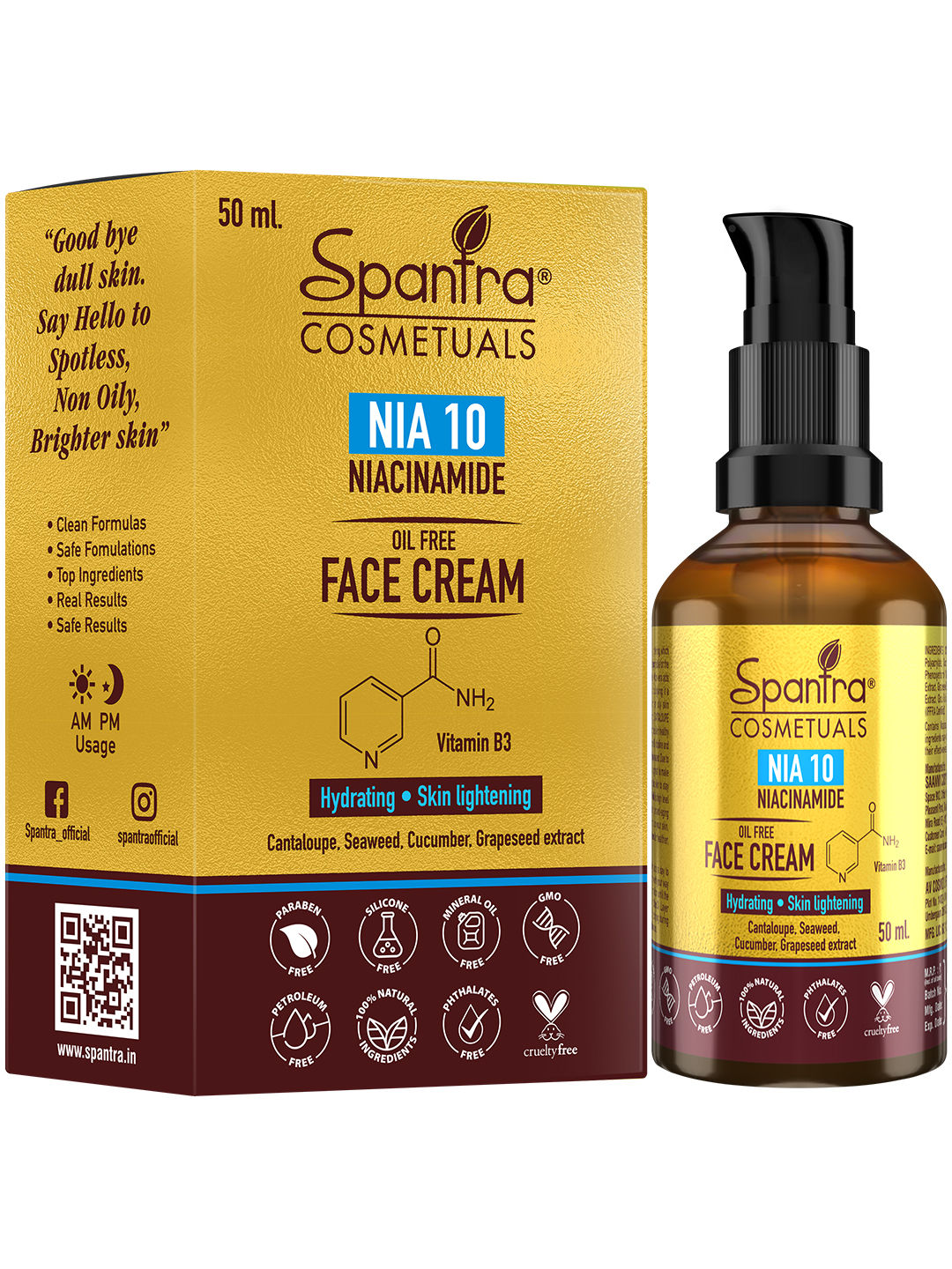 Buy Spantra Niacinamide Face Cream (50 ml) - Purplle