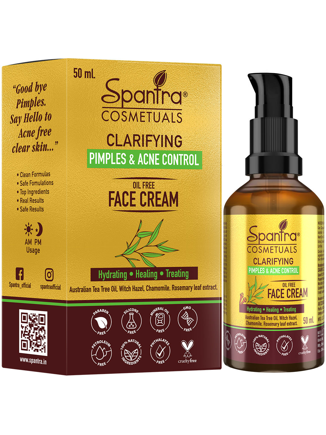 Buy Spantra Pimple and Acne Control Face Cream (50 ml) - Purplle