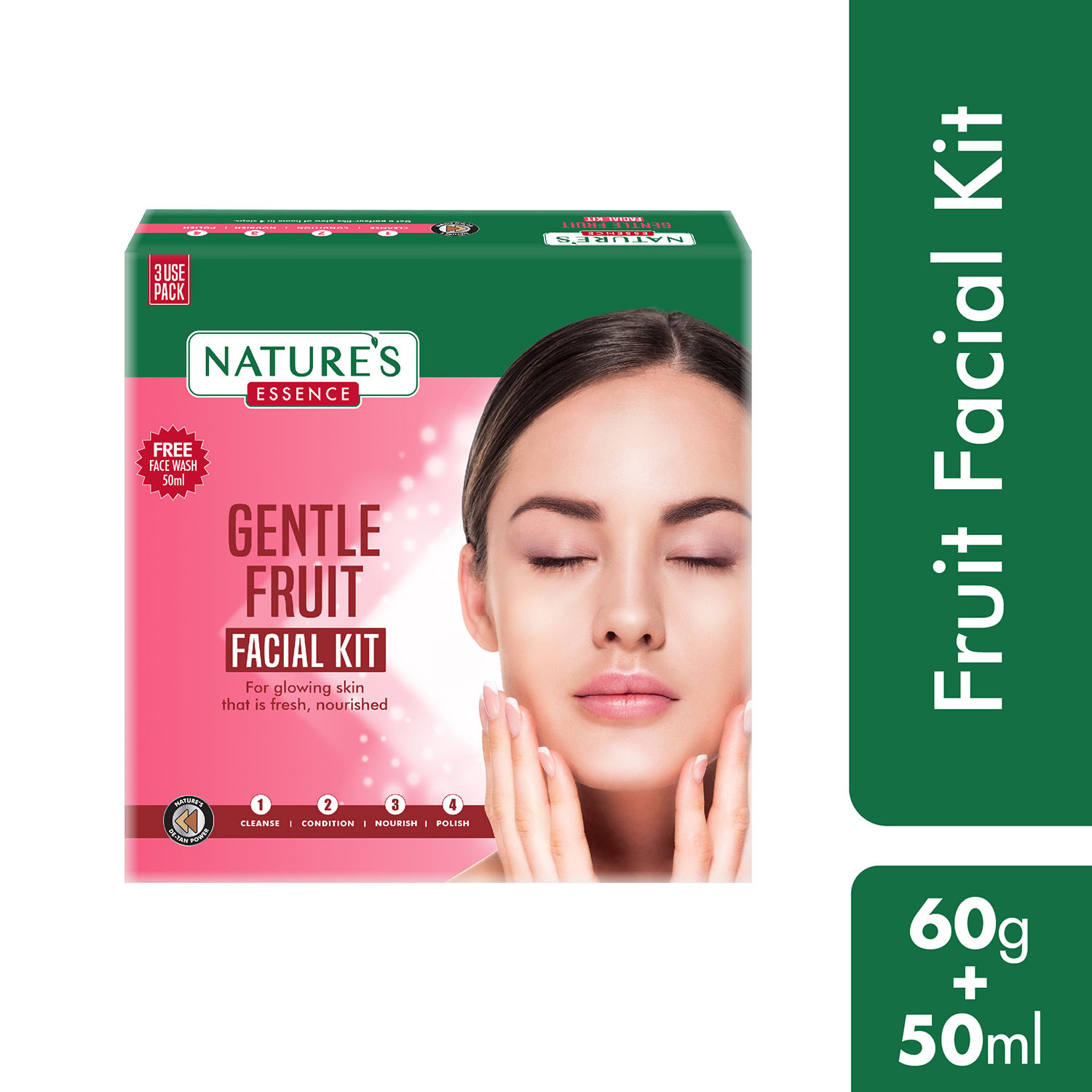 Buy Nature's Essence Gentle Fruit Facial Kit With Free Facewash, 60gm+50ml - Purplle