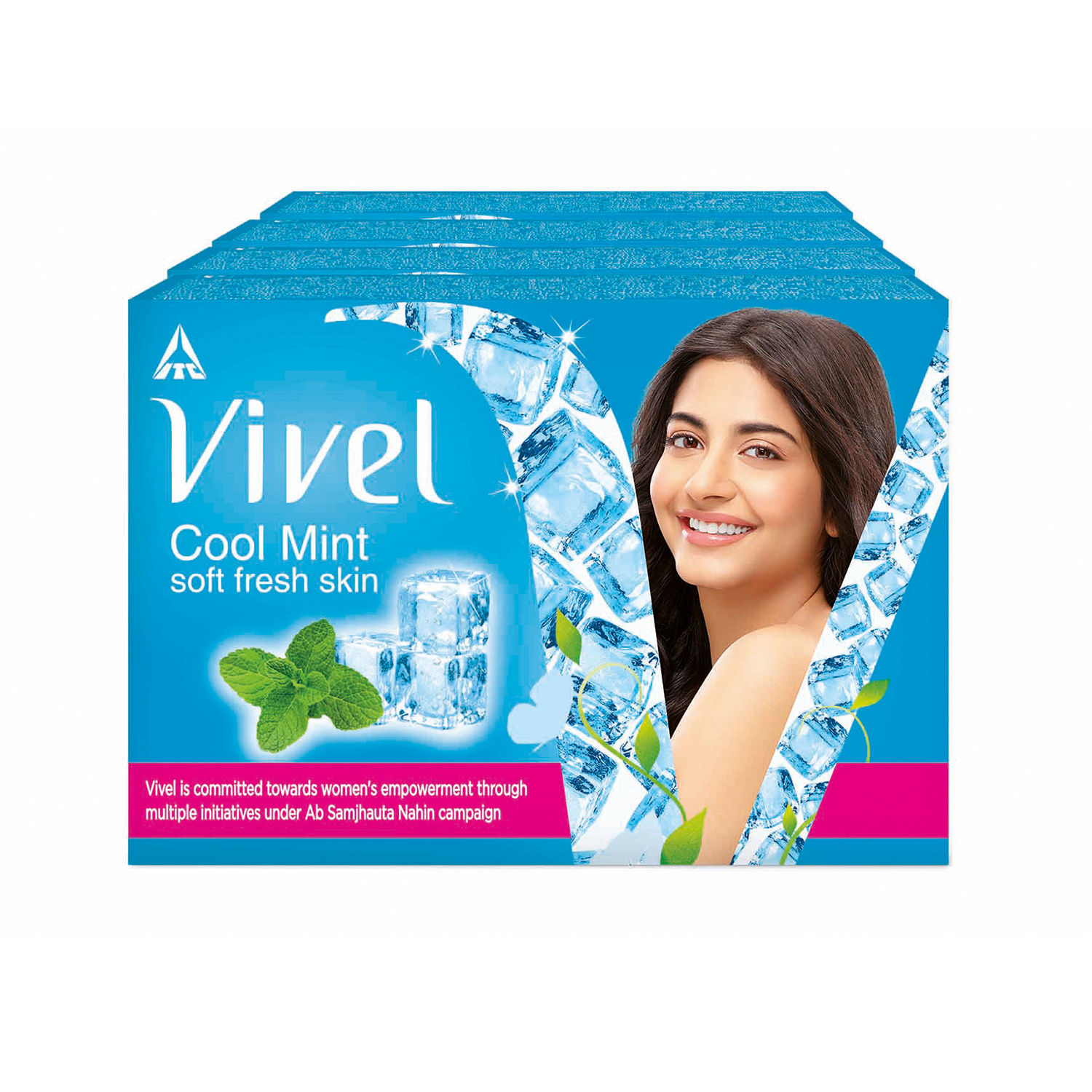 Buy Vivel Cool Mint, Soft Fresh Skin, 600g (150g - Pack of 4), Soap for Women & Men for Soft, Glowing & Moisurised Skin, All Skin Types - Purplle