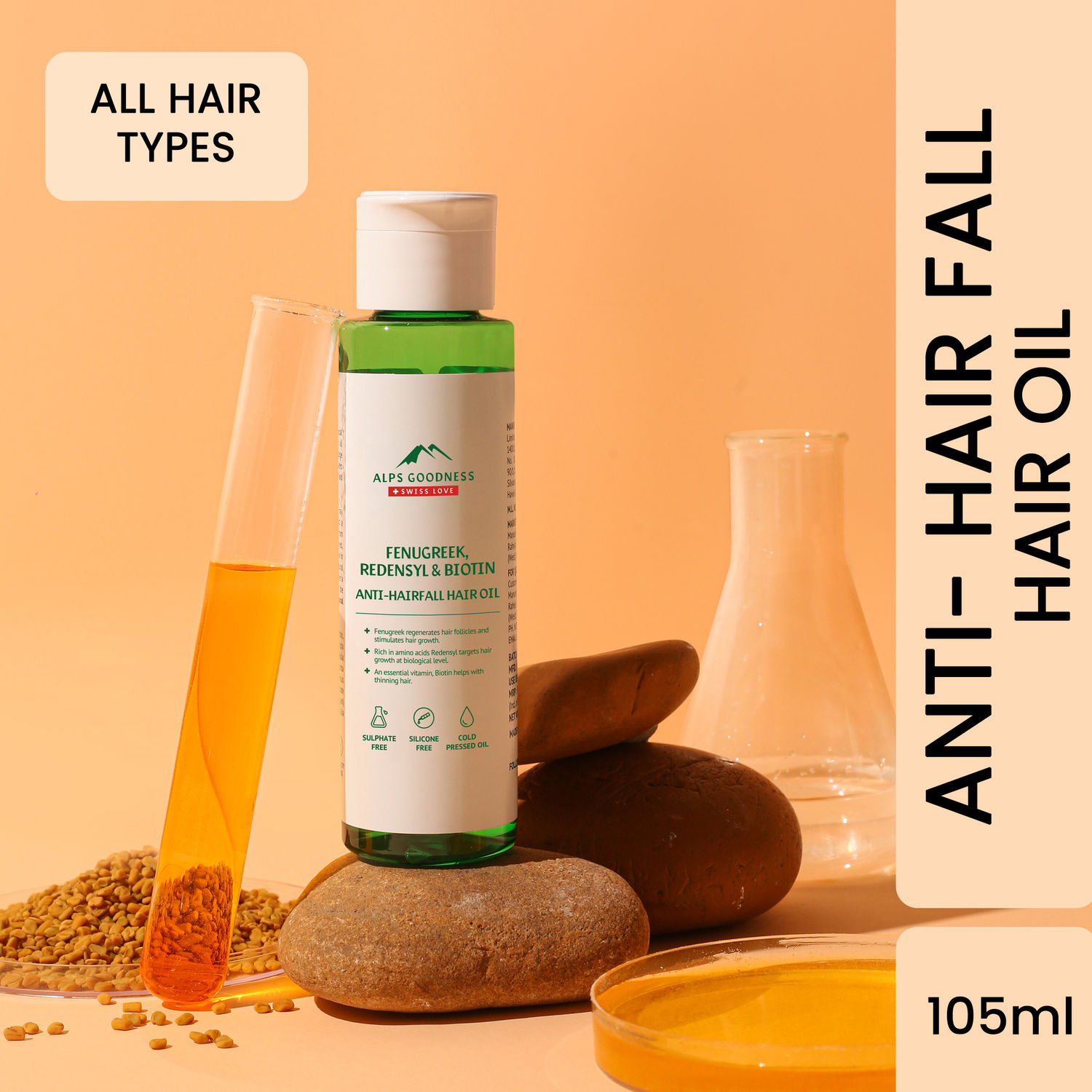 Buy Alps Goodness Fenugreek, Biotin & Redensyl Anti-Hairfall Hair Oil (105 ml)| Anti-hairfall hair Oil | Fenugreek Hair Oil | Hair Fall Control Hair Oil - Purplle