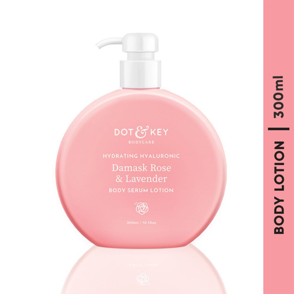 Buy Dot & Key Hydrating Hyaluronic Damask Rose & Lavender Body Serum Lotion (300 ml) - Purplle