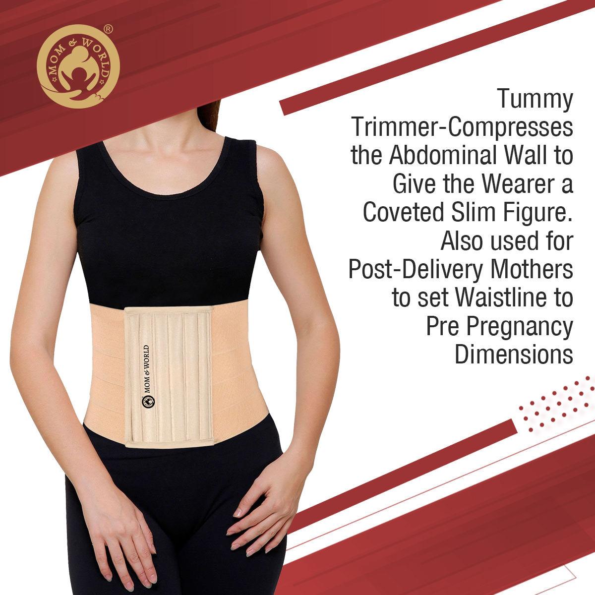 Mom & World Tummy Trimmer 8 Abdominal Belt, Body Shaper Belt
