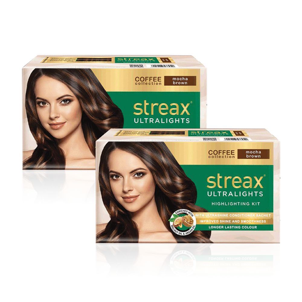 Buy Streax Coffee Collection Ultralights Highlighting Kit - Mocha Brown Pack Of 2 160gm - Purplle