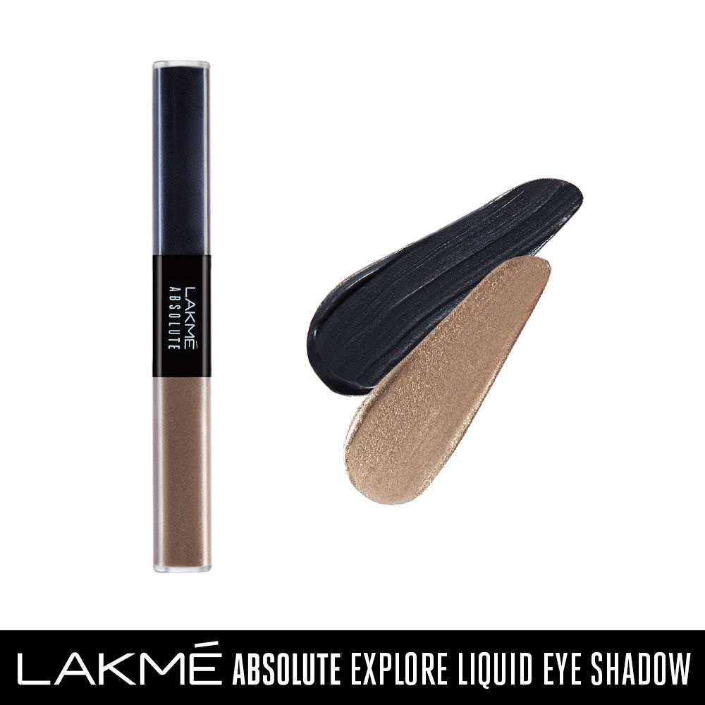 Buy Lakme Absolute Explore Liquid Eye shadow Cashmere love & Diamond Black - Purplle