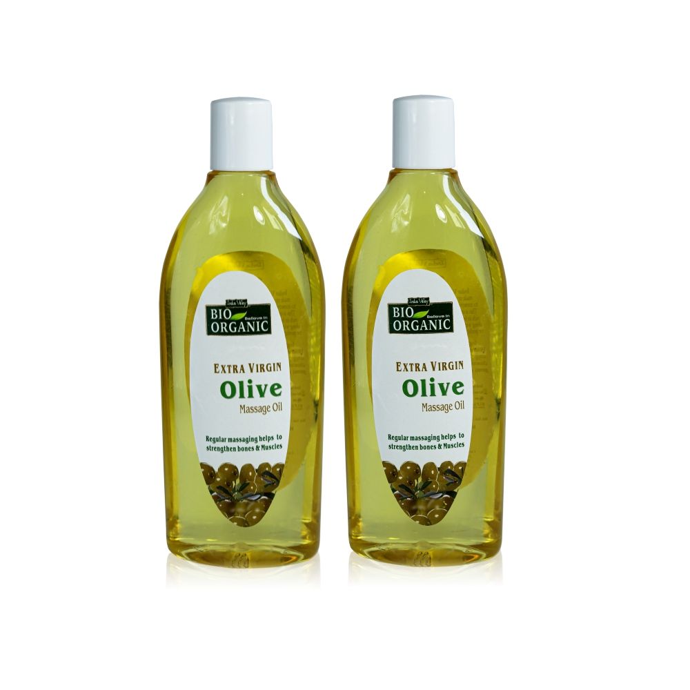 Buy Indus Valley Natural Olive Oil for Face Moisturizing, Hair, Skin & Body Care- Pack of 2 200ml - Purplle