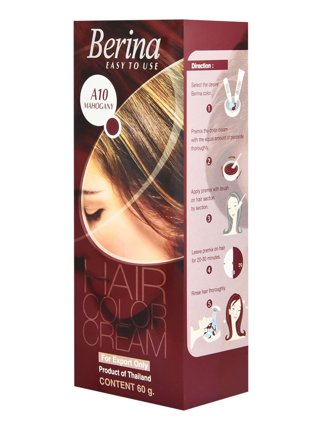 Buy Berina A10 Mahogany Hair Color Cream 60gm - Purplle