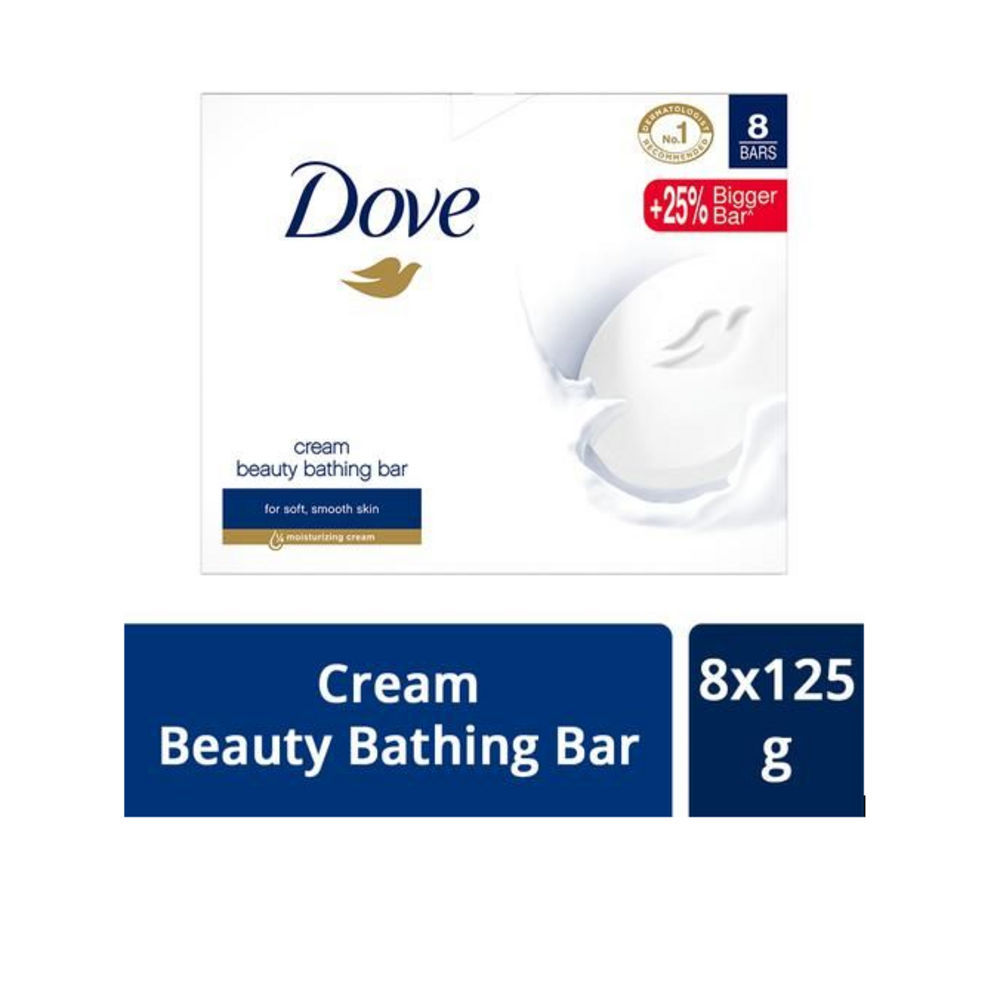 Buy Dove Cream Beauty Bathing Bar (125 g) (Pack of 8) - Purplle