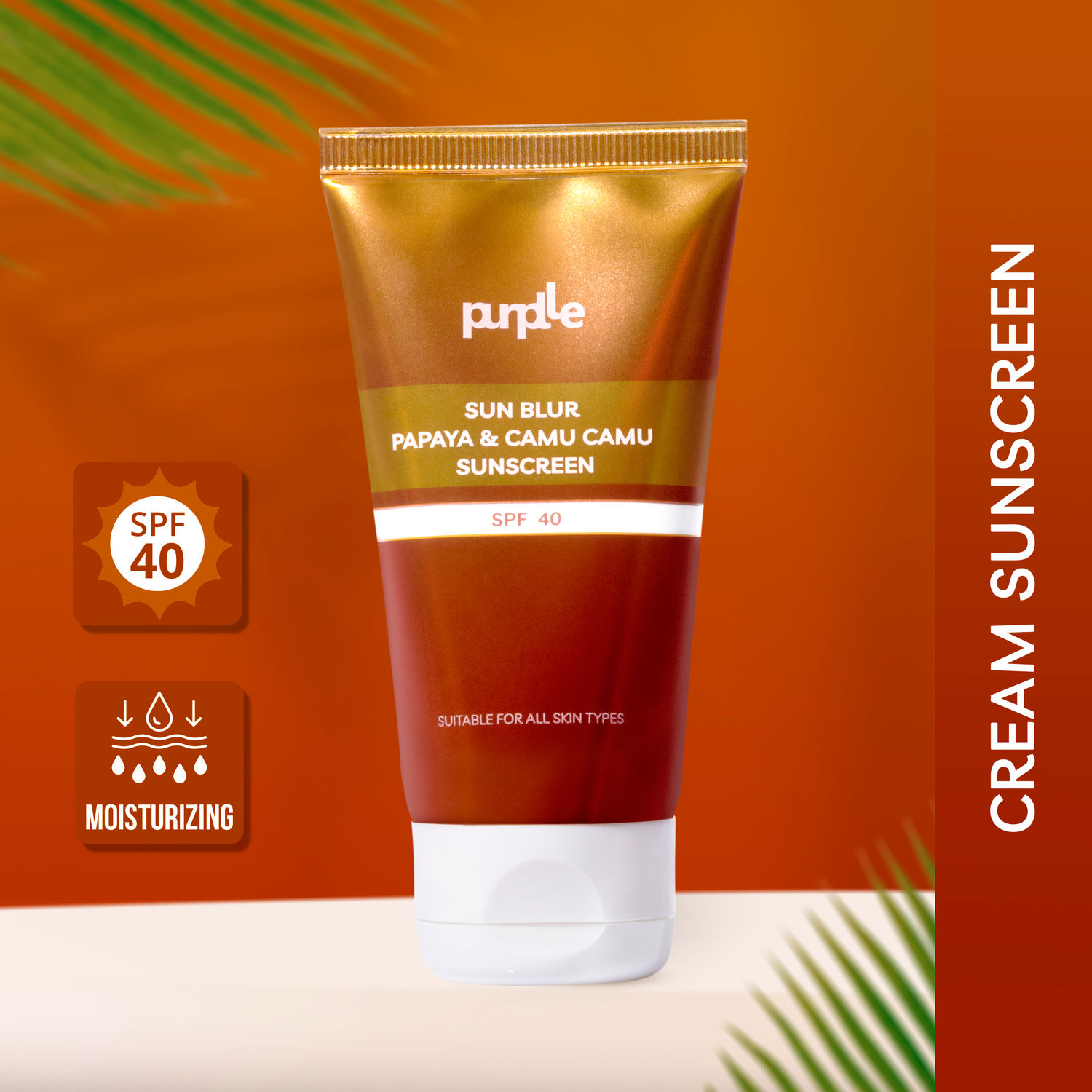 Buy Purplle Sun Blur Papaya & Camu Camu Sunscreen SPF40 (50 gm) - Purplle