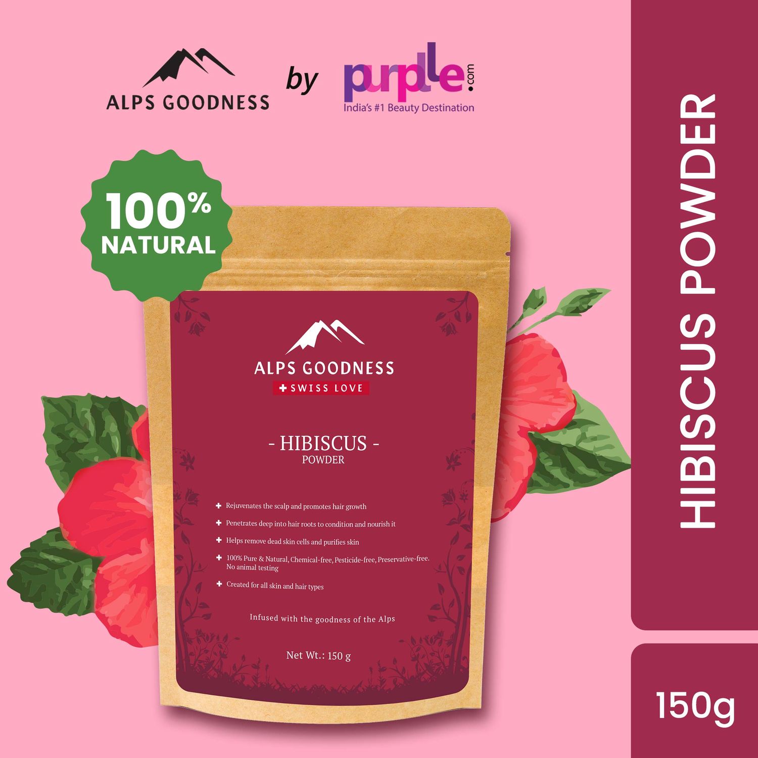 Buy Alps Goodness Powder - Hibiscus (150 g) - Purplle