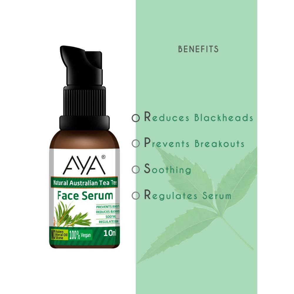 Buy AYA Australian Tea Tree Face Serum (10 ml) | Prevents Break outs, Reduce Blackheads and Soothing | No Paraben, No Silicone, No Mineral Oil - Purplle