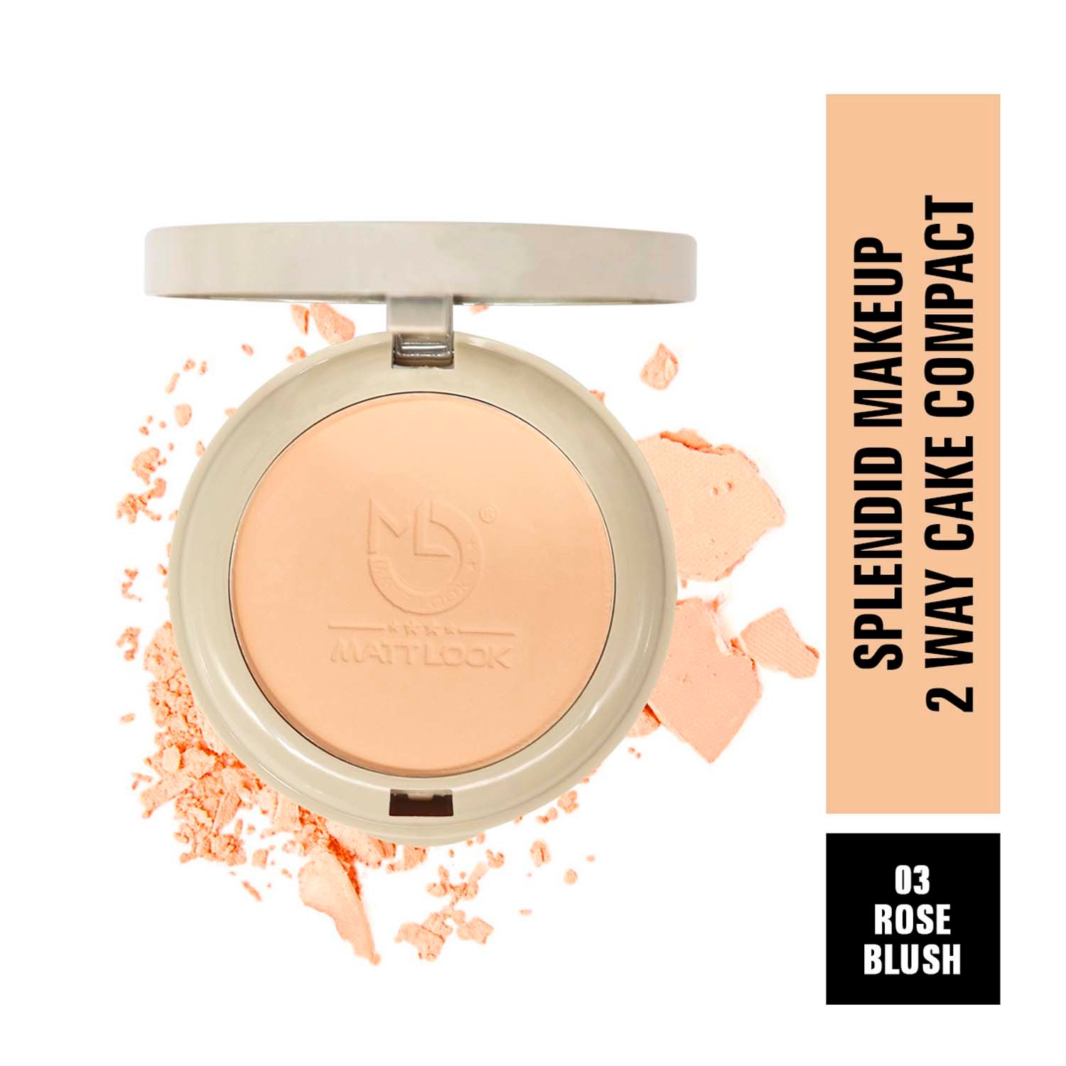 Buy Matt look Splendid Makeup 2 Way Cake Compact, Clear Without Flaws, Rose Blush (20gm) - Purplle