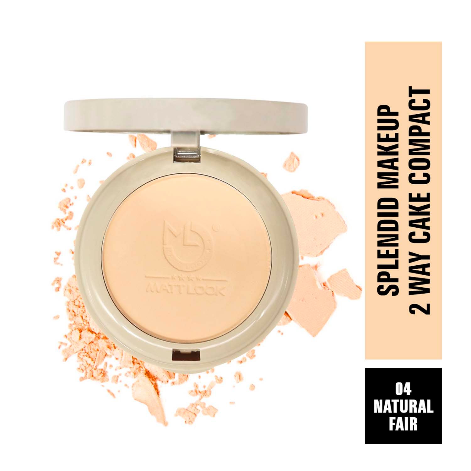 Buy Matt look Splendid Makeup 2 Way Cake Compact, Clear Without Flaws, Natural Fair (20gm) - Purplle